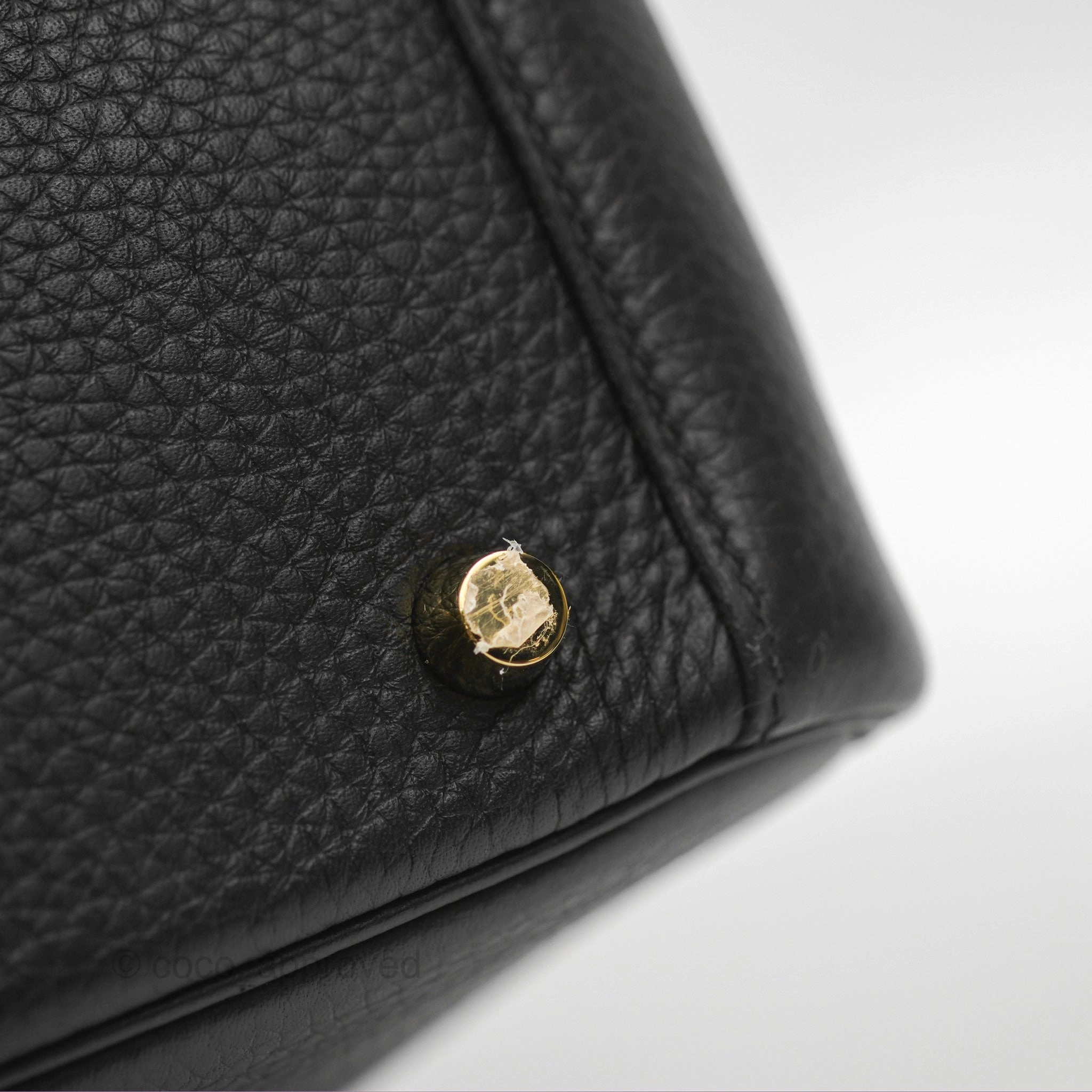 Herms Lindy 26 Black Clemence Gold Hardware