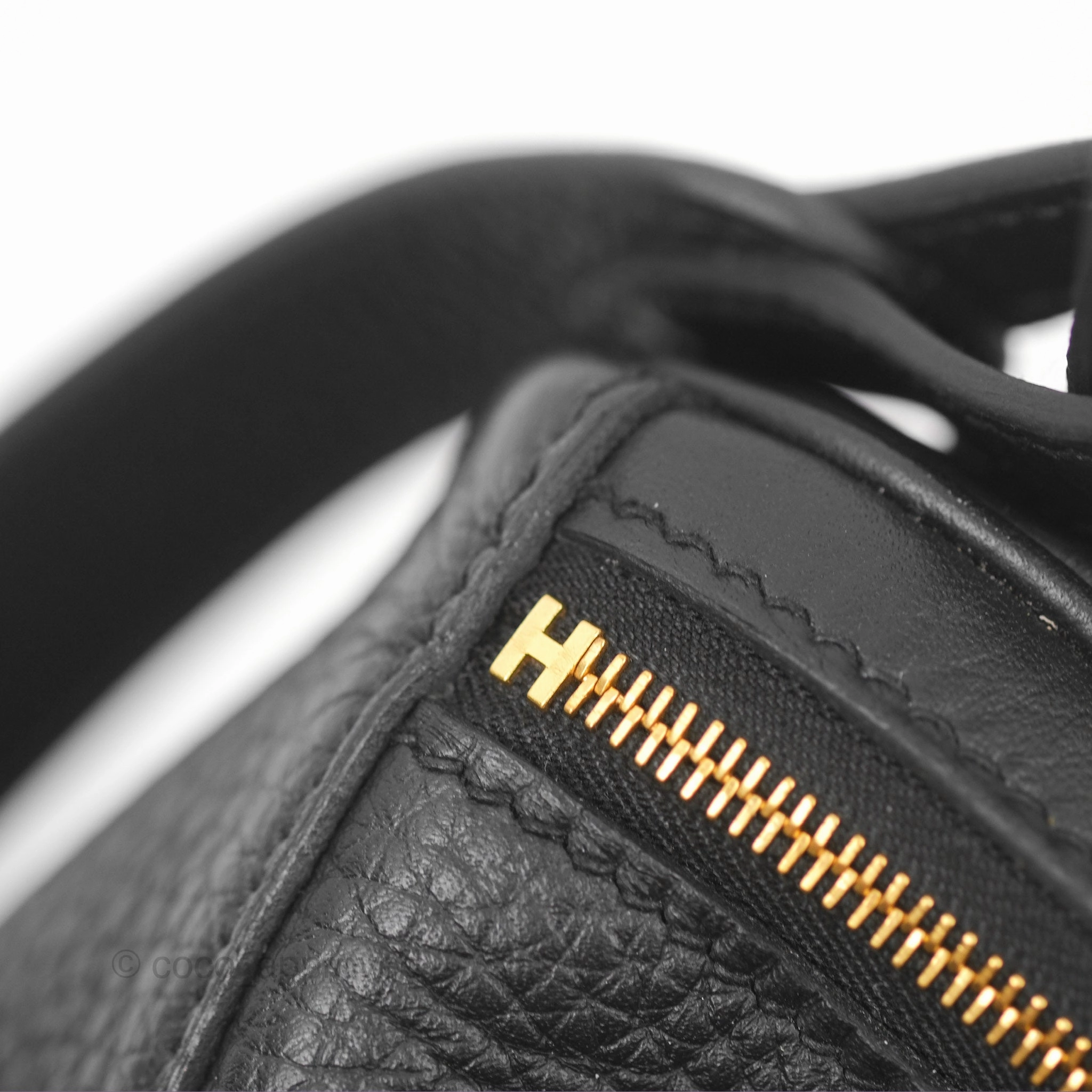 Herms Lindy 26 Black Clemence Gold Hardware