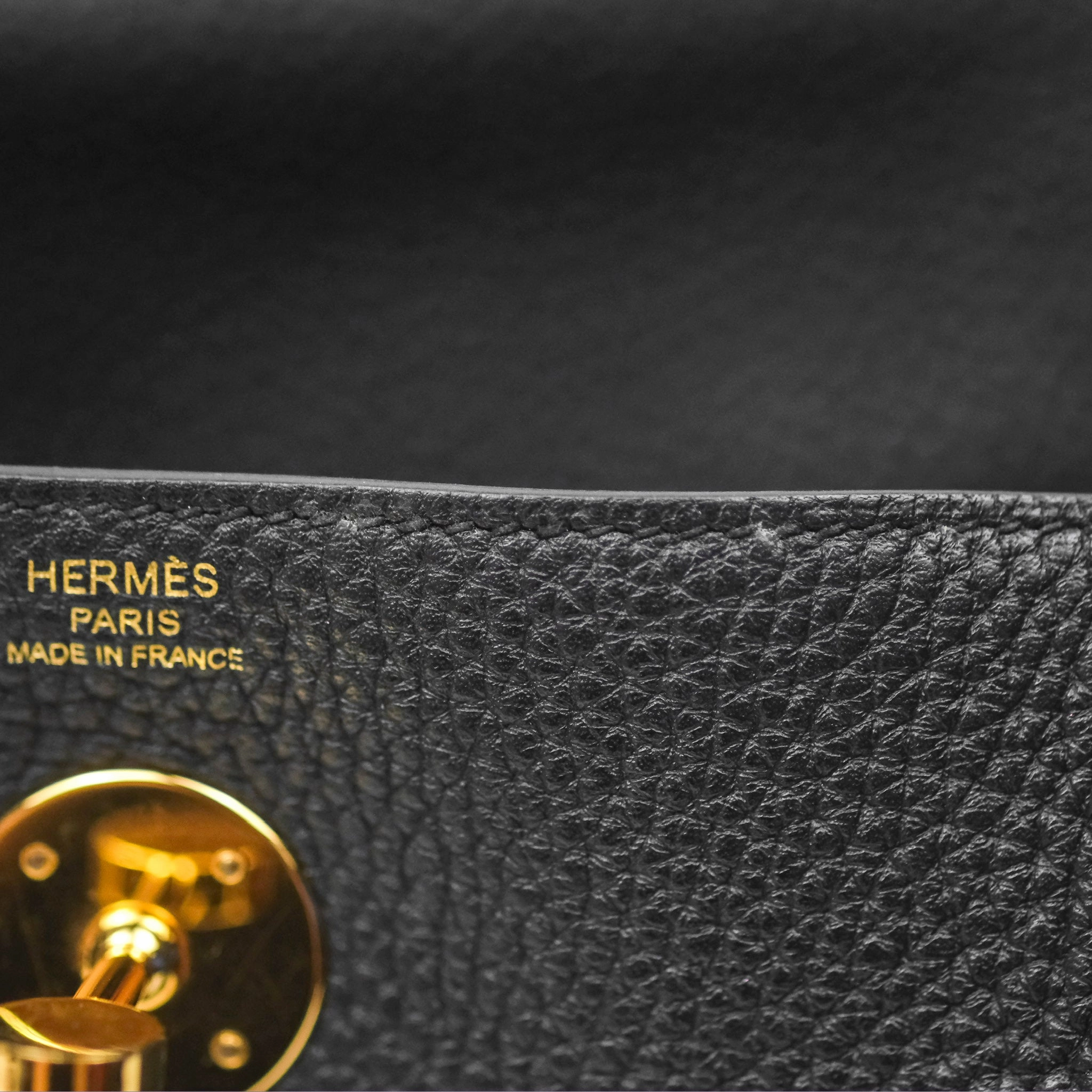 Herms Lindy 26 Black Clemence Gold Hardware