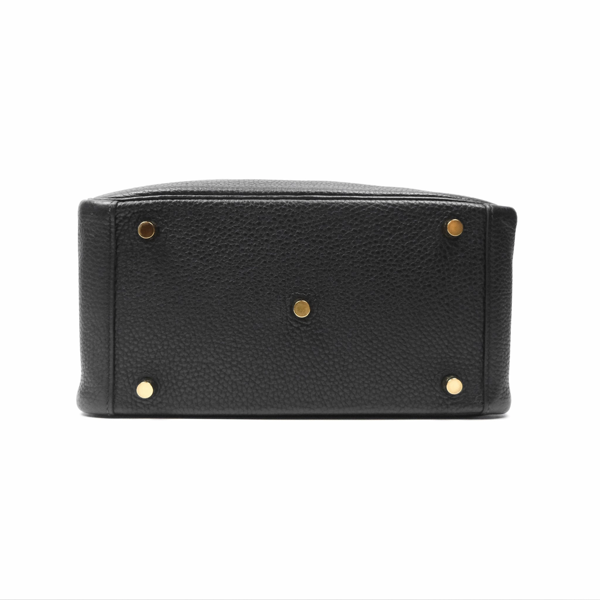 Herms Lindy 26 Black Clemence Gold Hardware