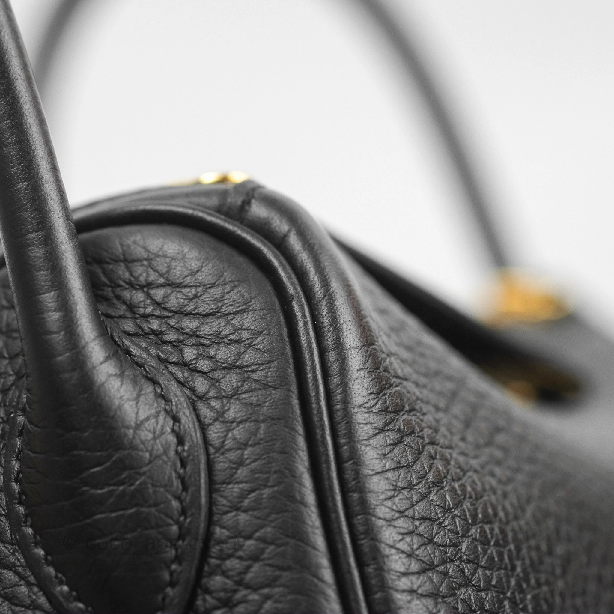 Herms Lindy 26 Black Clemence Gold Hardware