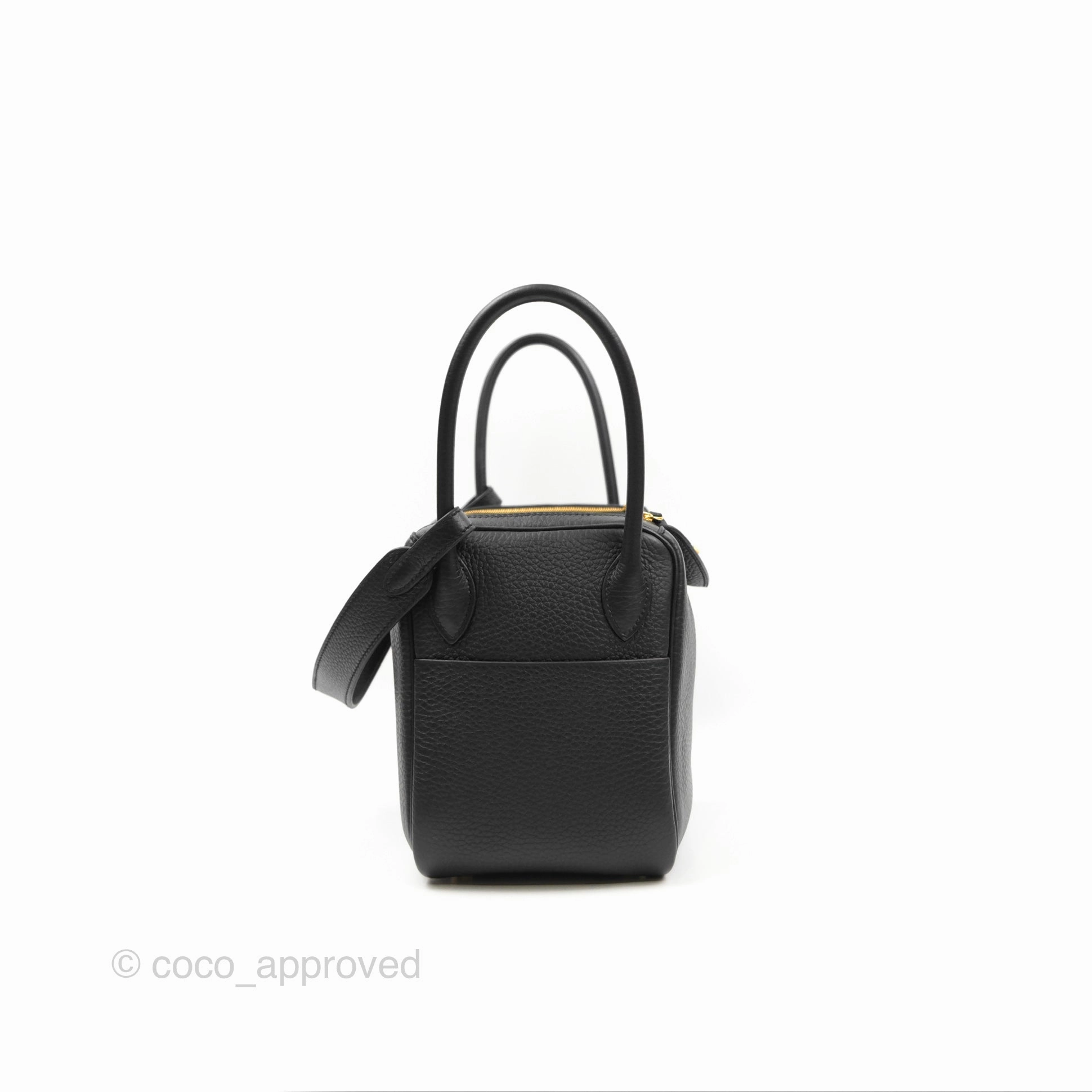 Herms Lindy 26 Black Clemence Gold Hardware