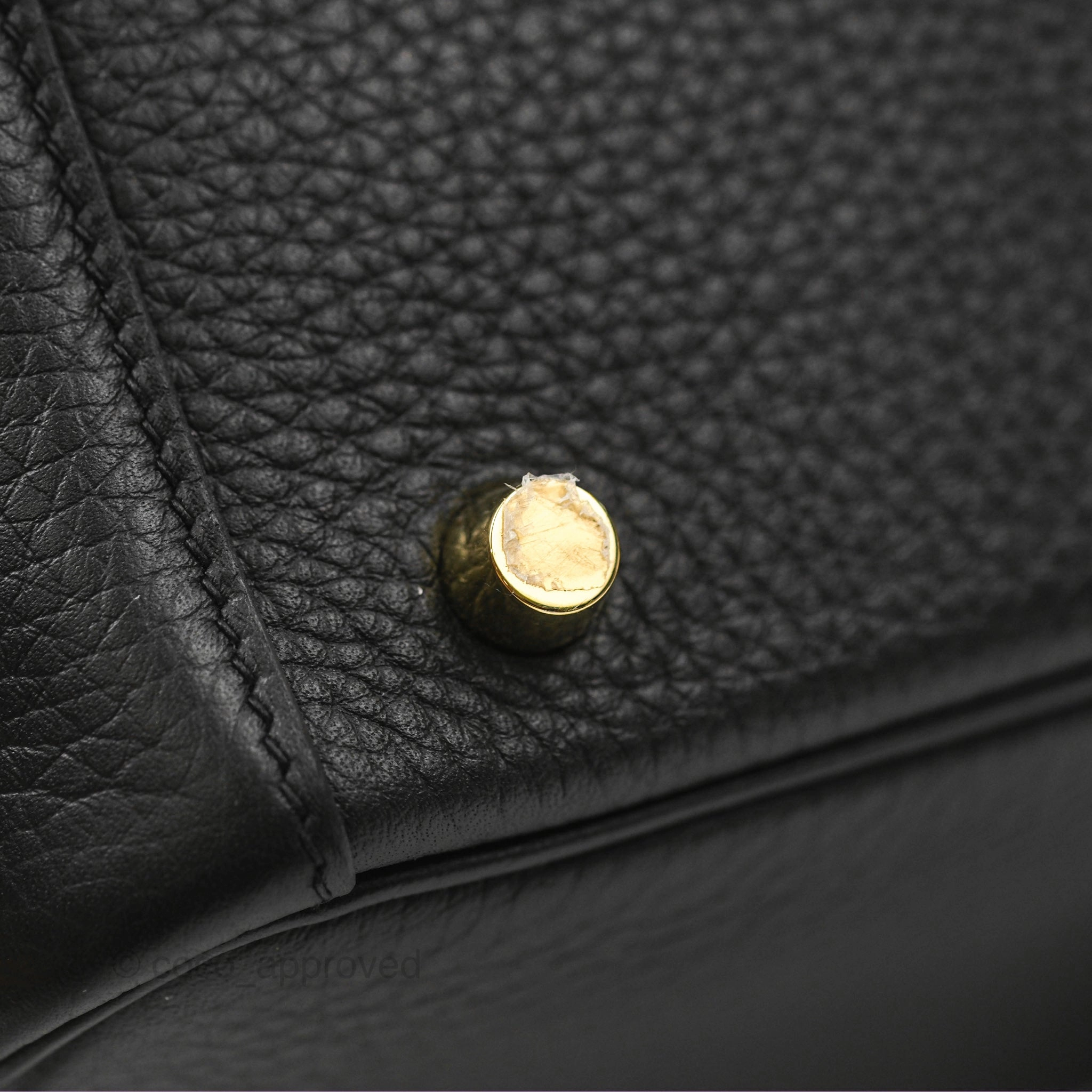 Herms Lindy 26 Black Clemence Gold Hardware