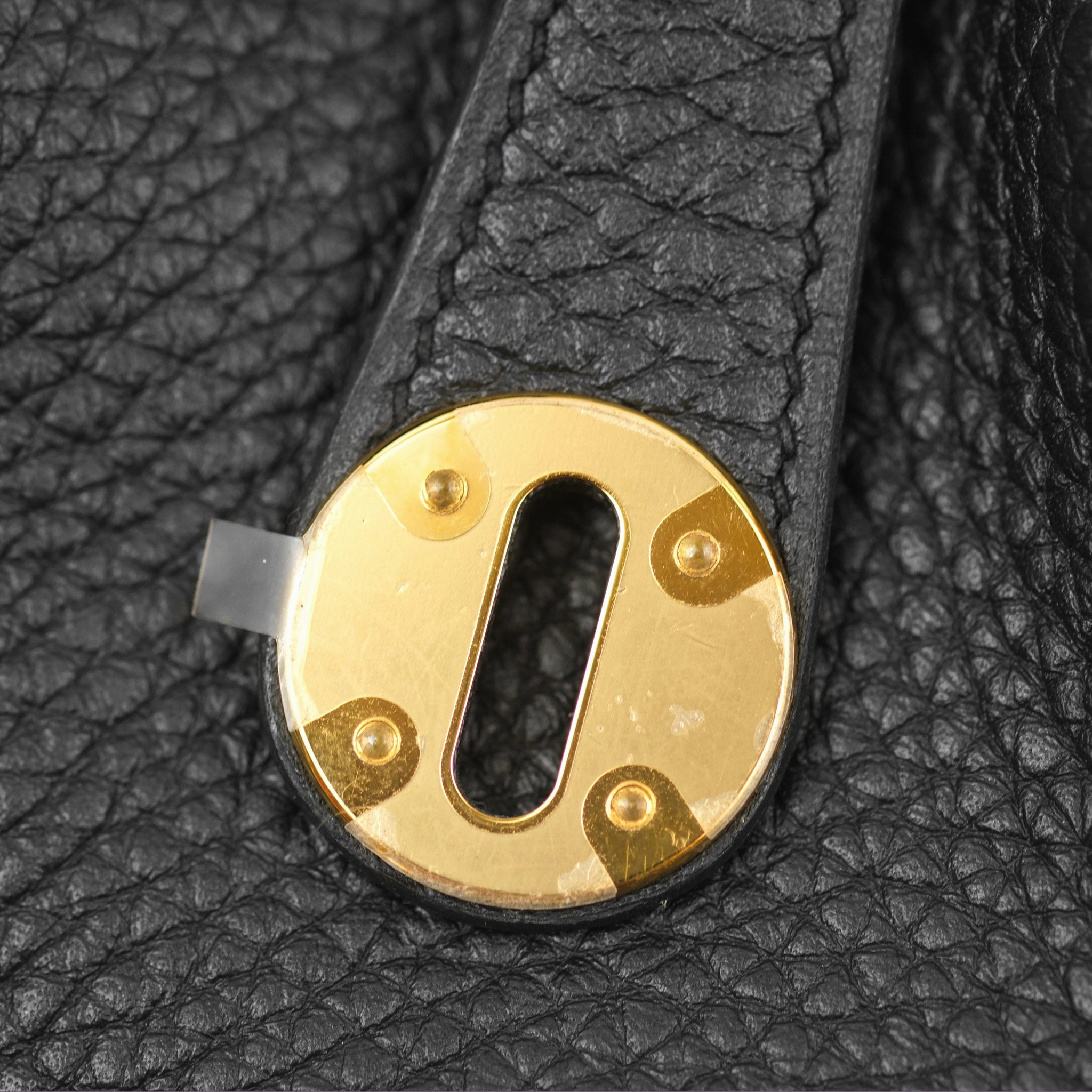 Herms Lindy 26 Black Clemence Gold Hardware