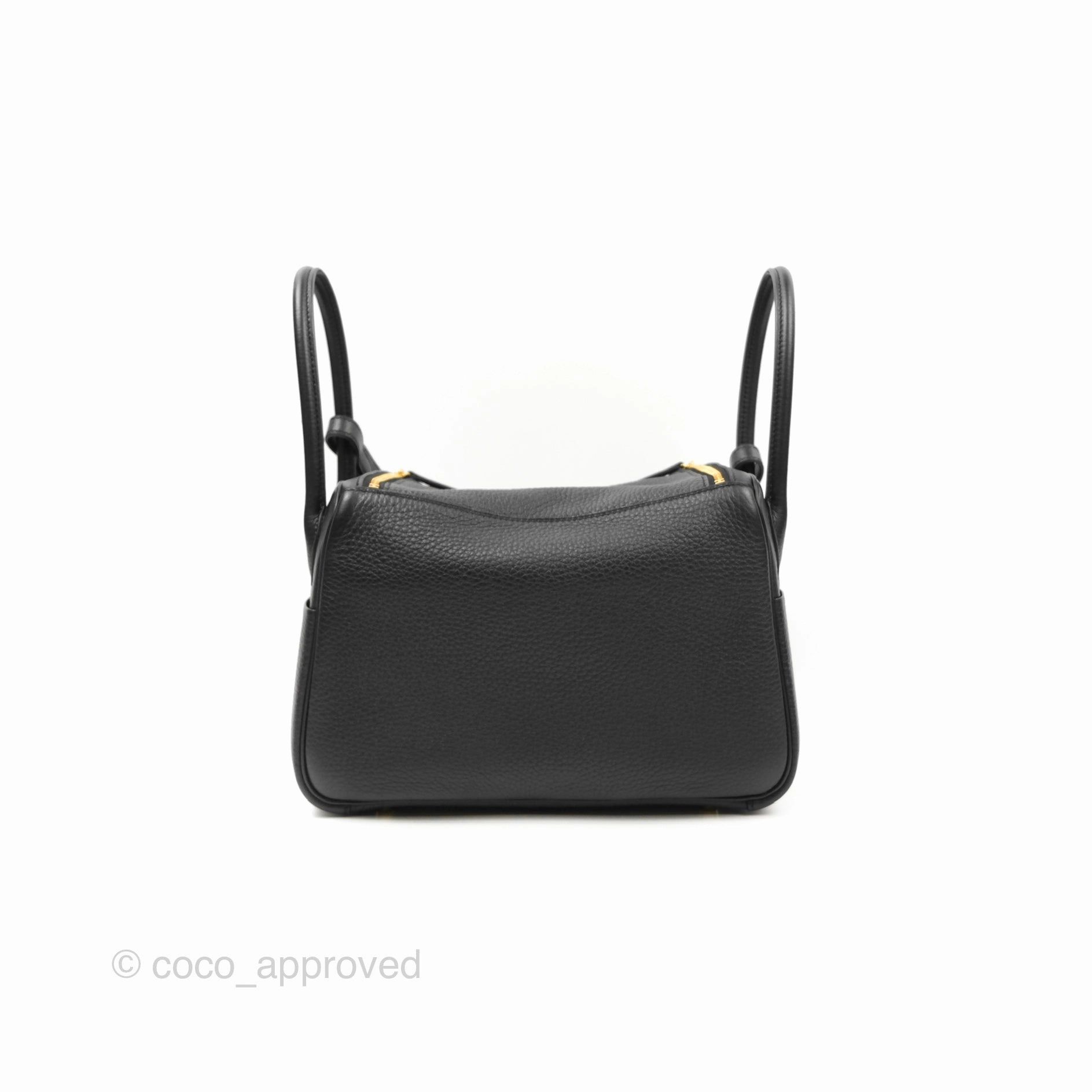 Herms Lindy 26 Black Clemence Gold Hardware