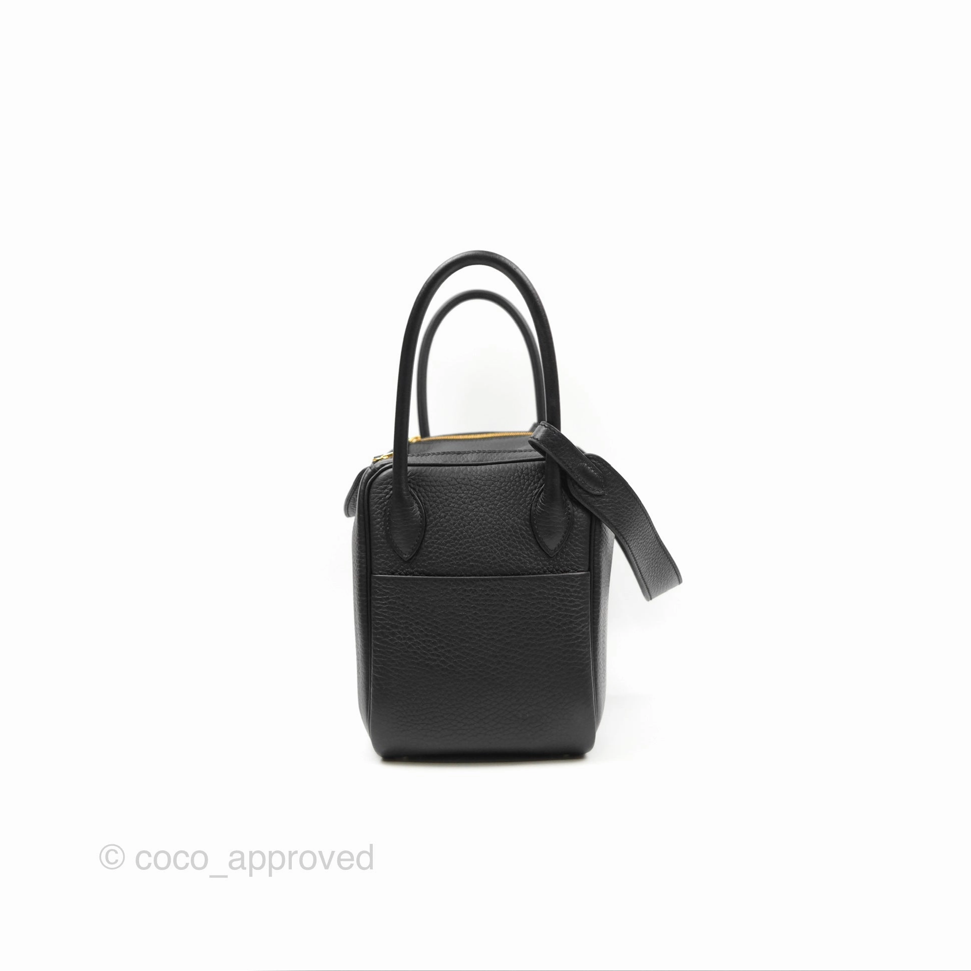 Herms Lindy 26 Black Clemence Gold Hardware
