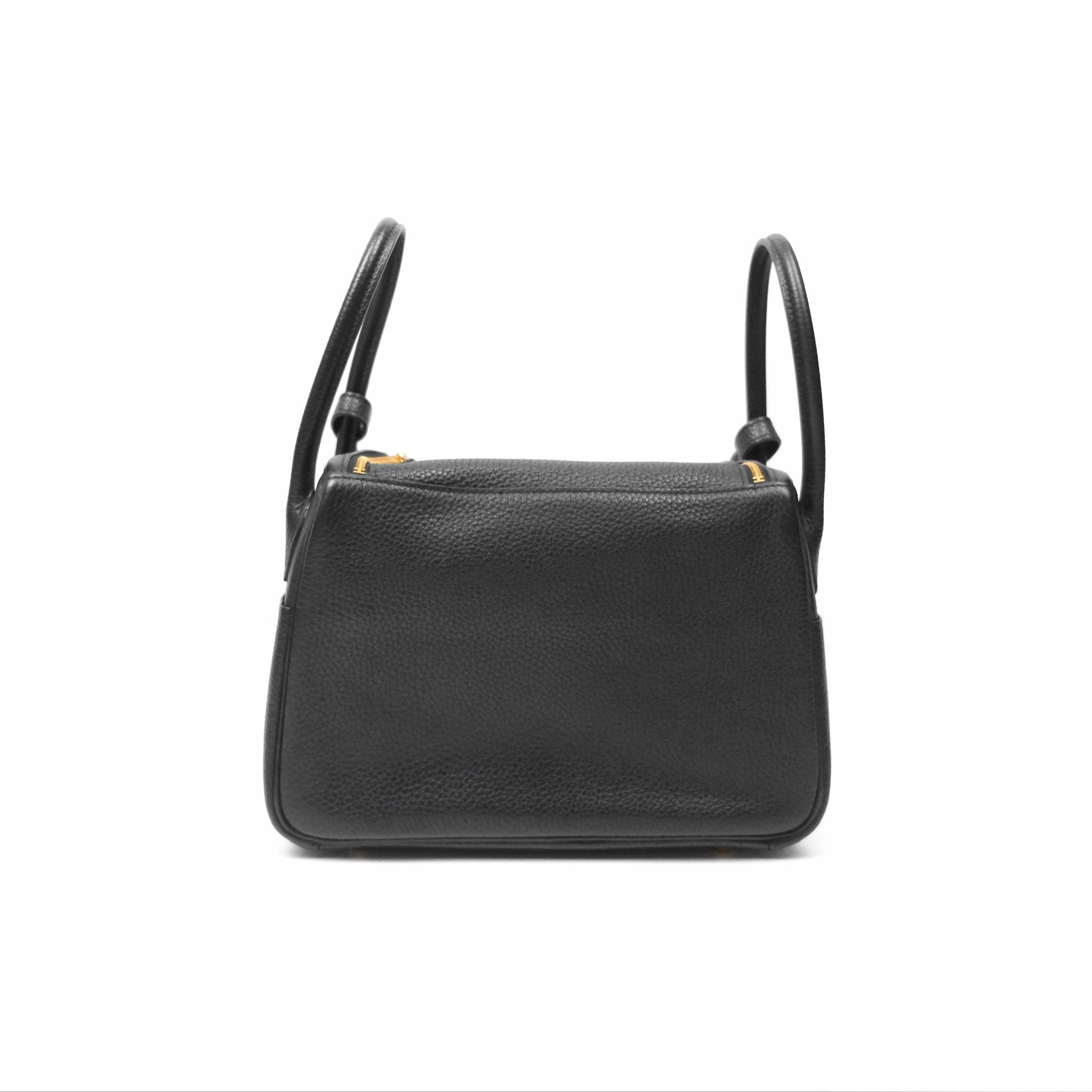 Herms Lindy 26 Black Clemence Gold Hardware