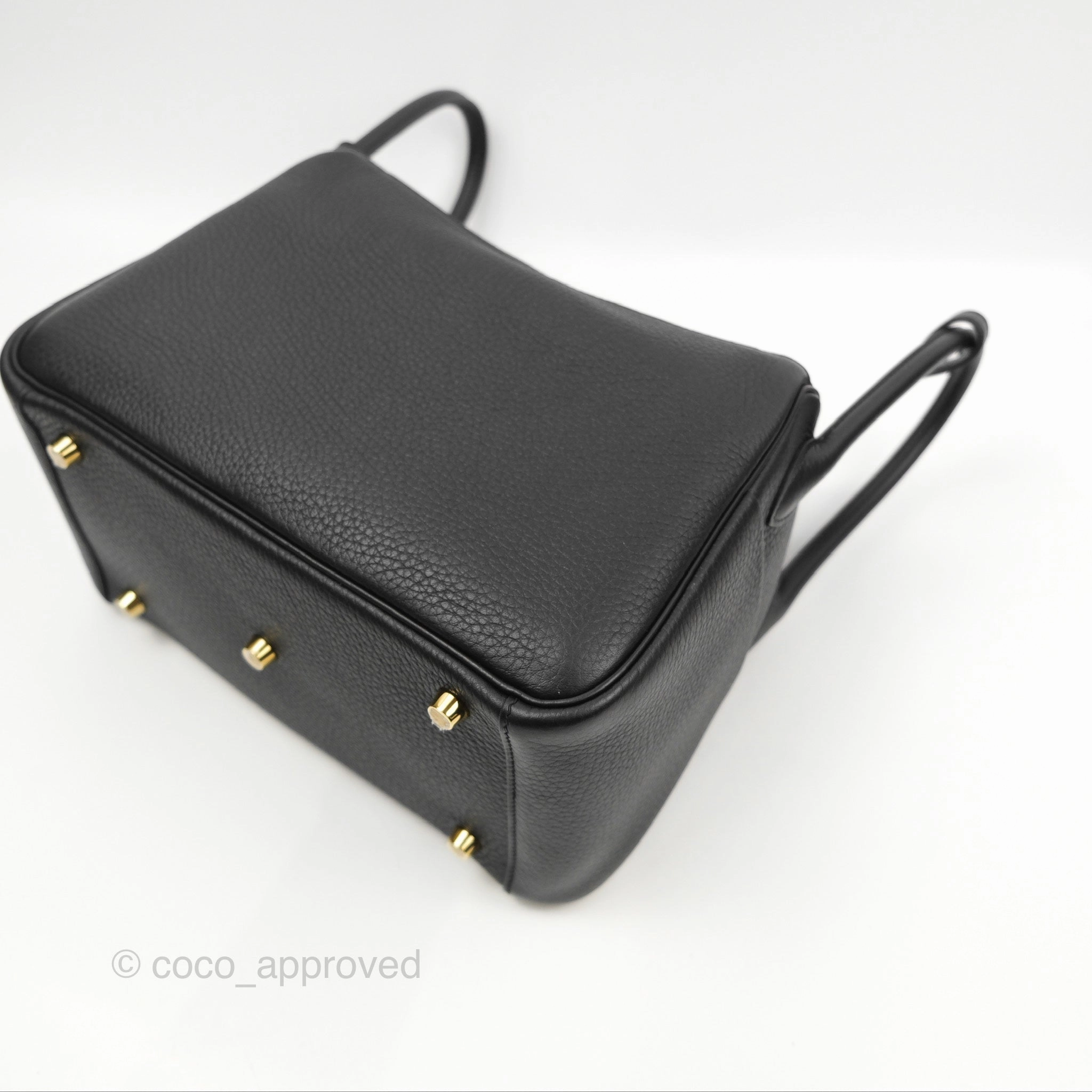 Herms Lindy 26 Black Clemence Gold Hardware