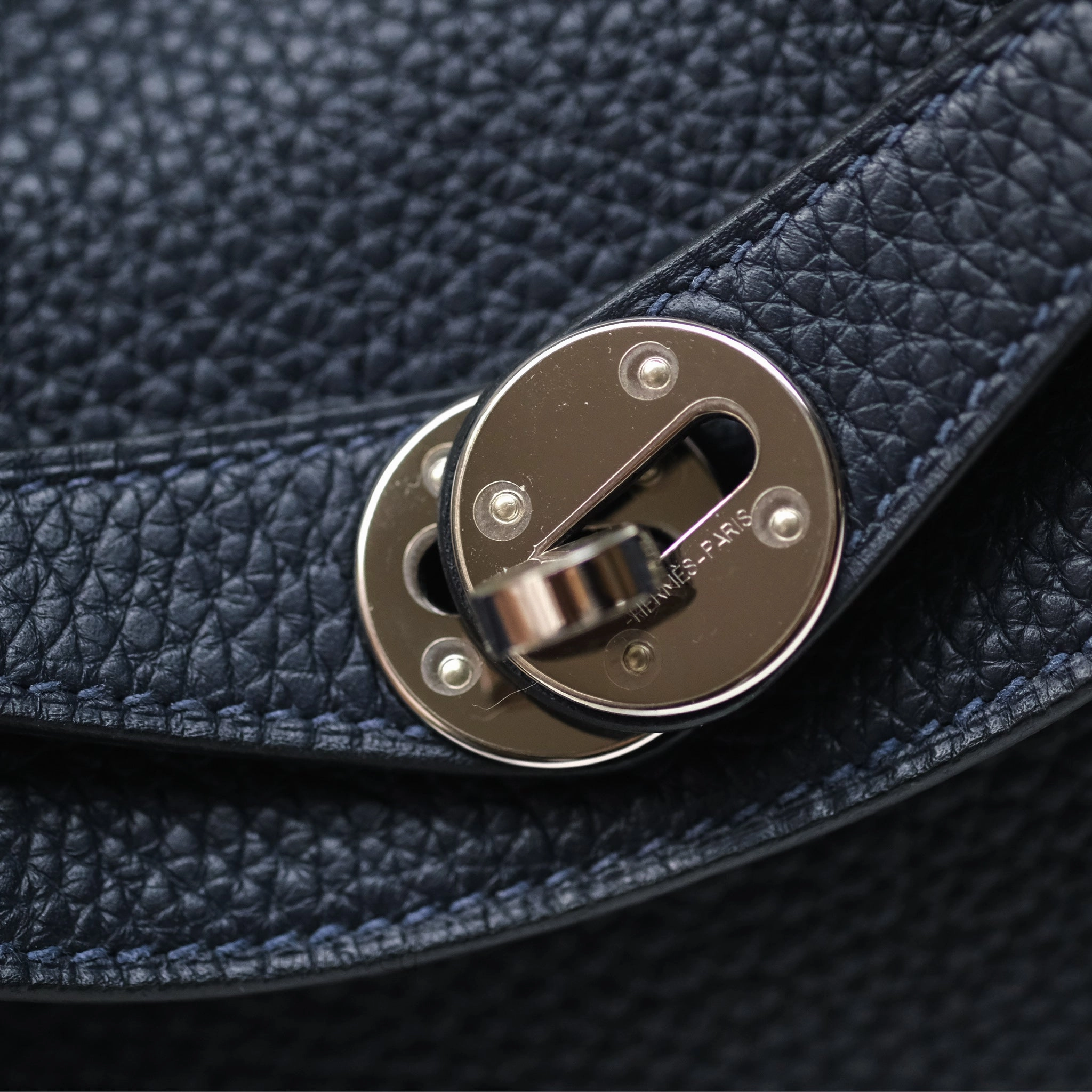 Herms Lindy 26 Bleu Nuit 2Z Clemence Palladium Hardware