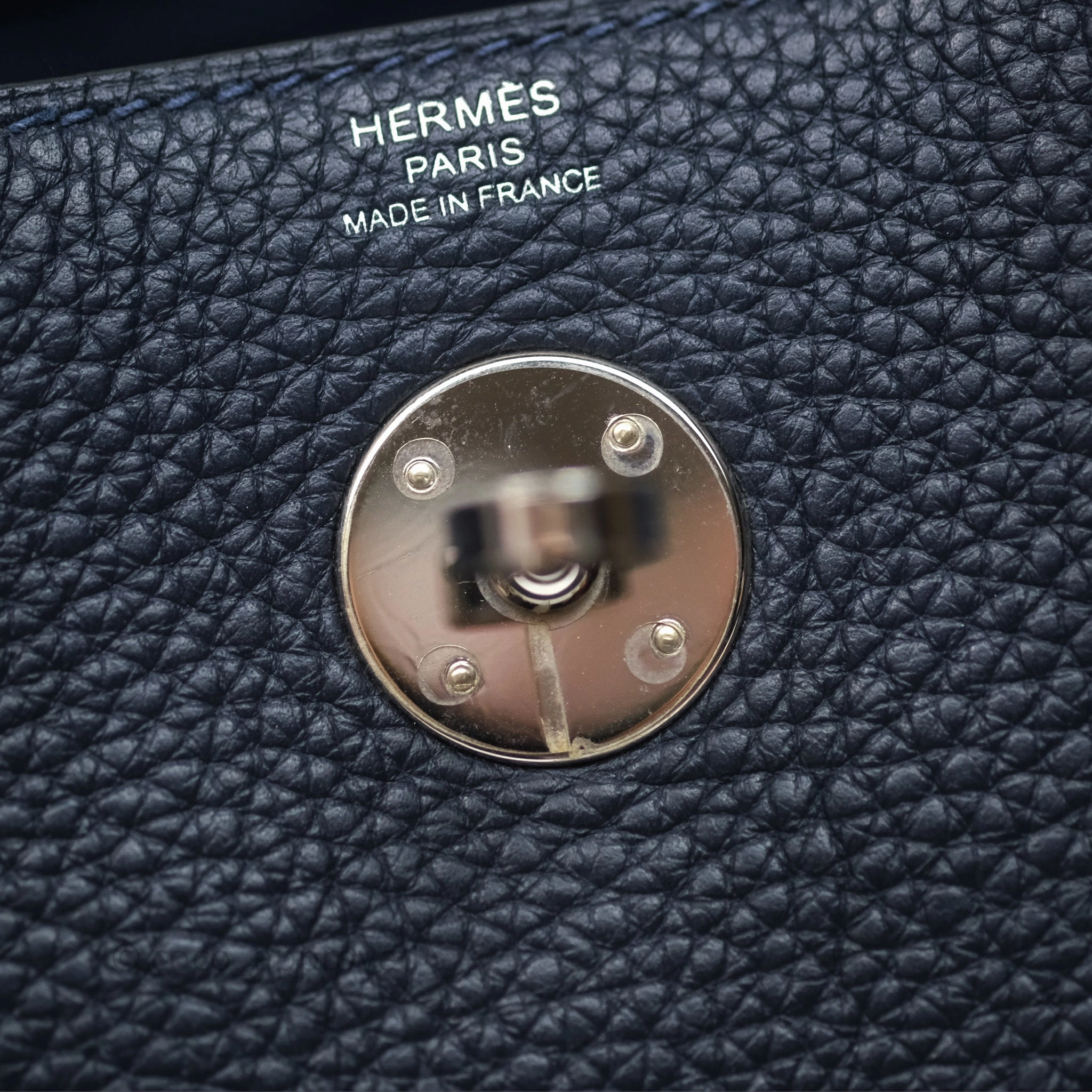 Herms Lindy 26 Bleu Nuit 2Z Clemence Palladium Hardware