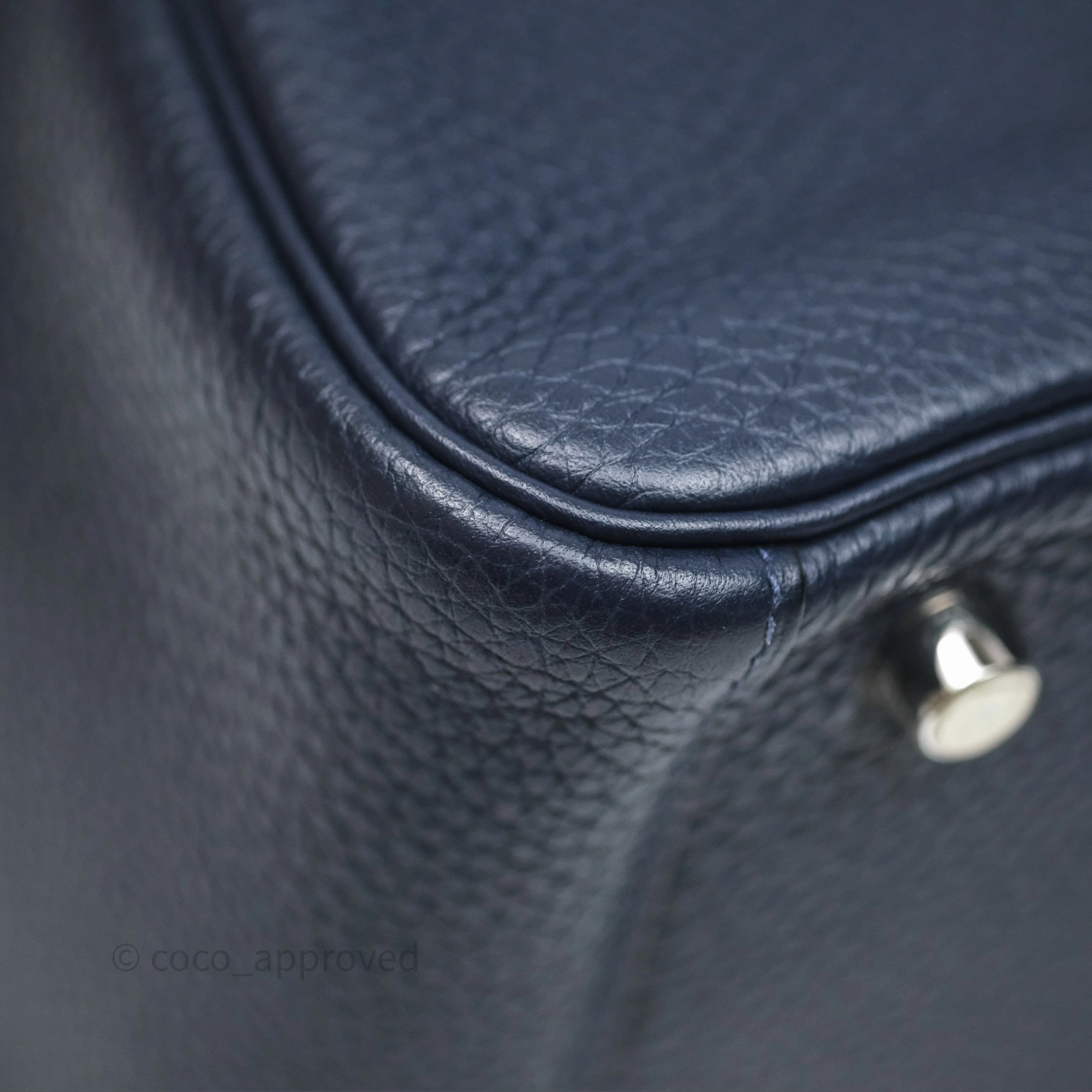 Herms Lindy 26 Bleu Nuit 2Z Clemence Palladium Hardware
