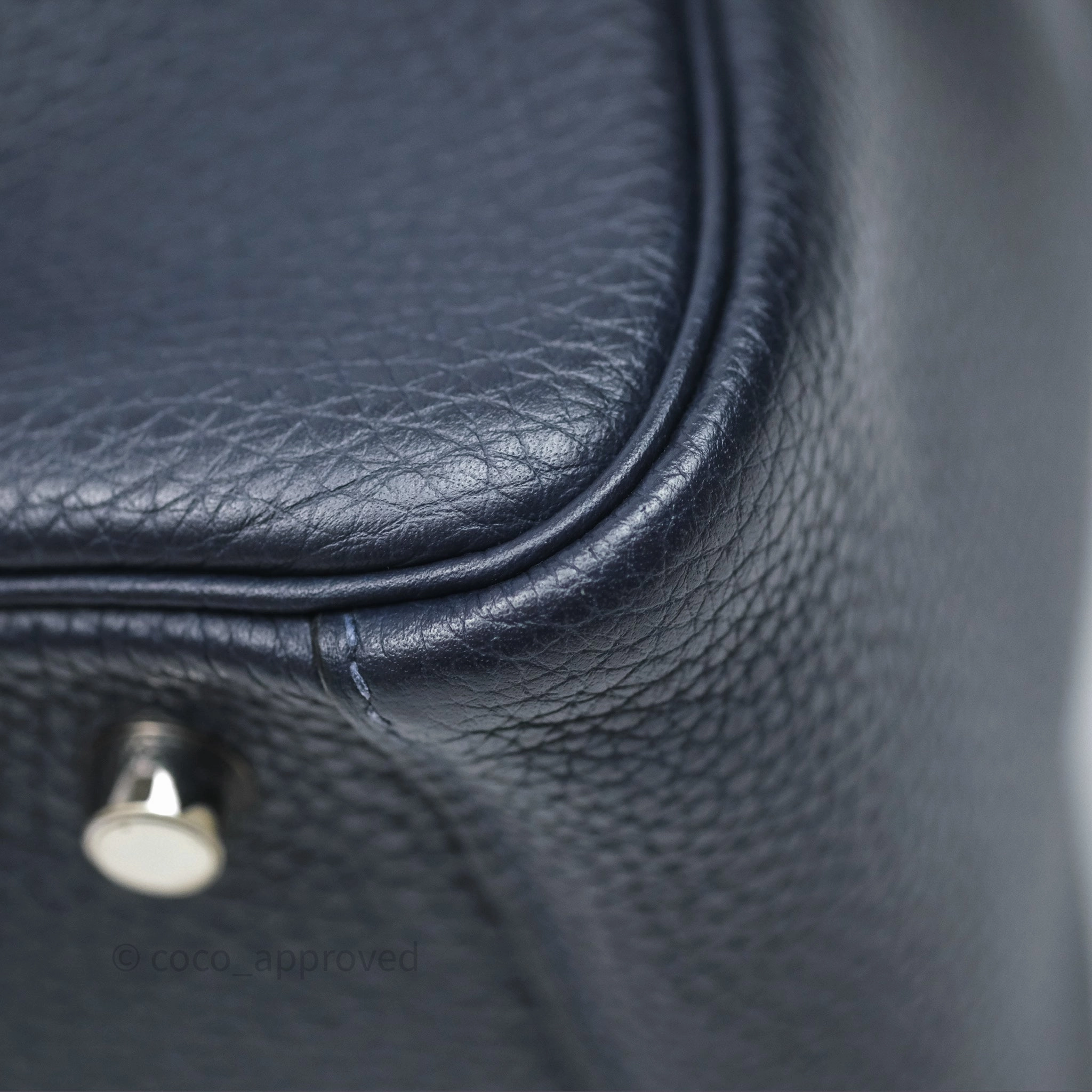 Herms Lindy 26 Bleu Nuit 2Z Clemence Palladium Hardware