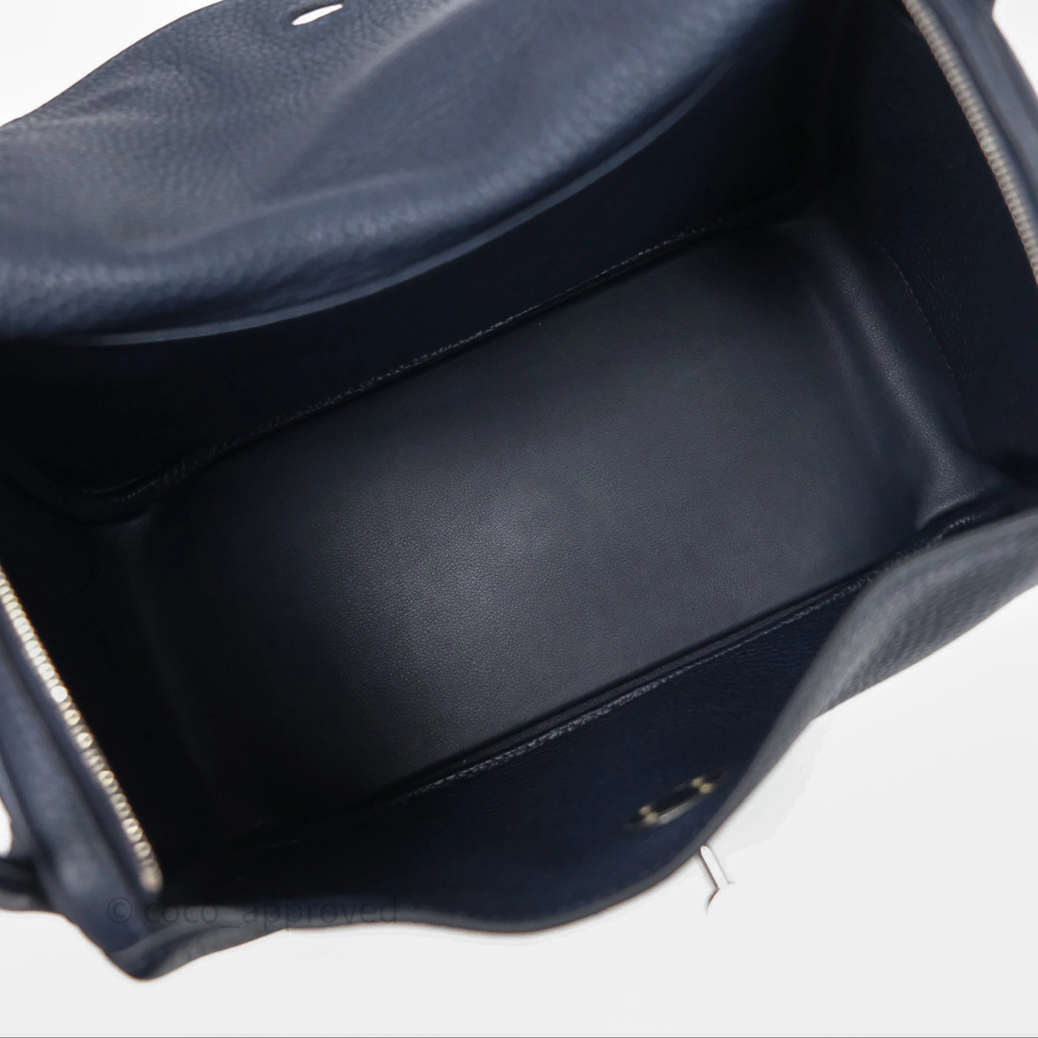 Herms Lindy 26 Bleu Nuit 2Z Clemence Palladium Hardware