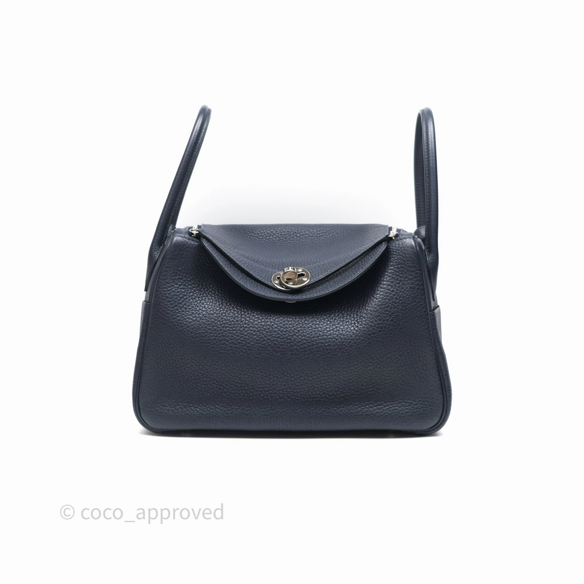 Herms Lindy 26 Bleu Nuit 2Z Clemence Palladium Hardware