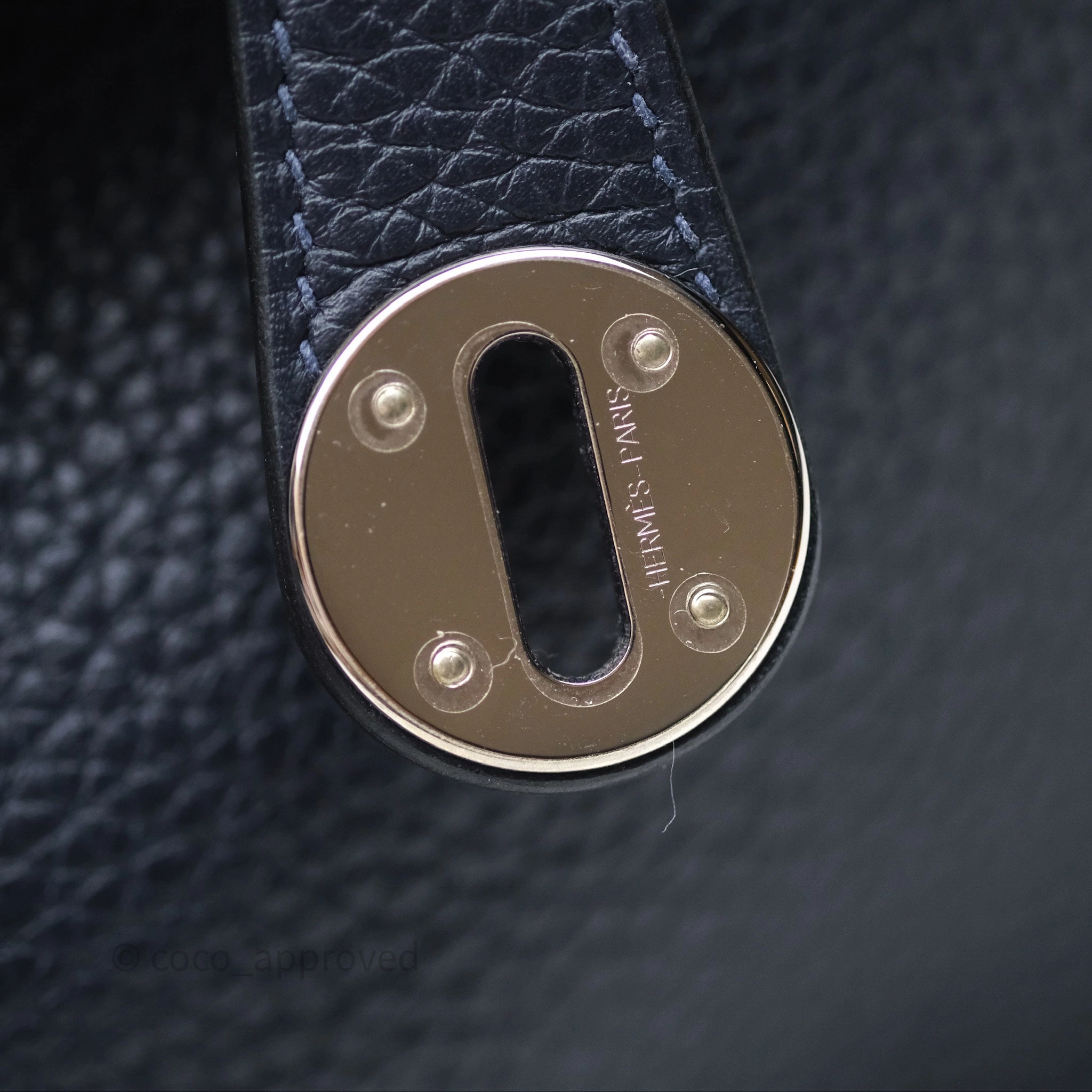 Herms Lindy 26 Bleu Nuit 2Z Clemence Palladium Hardware