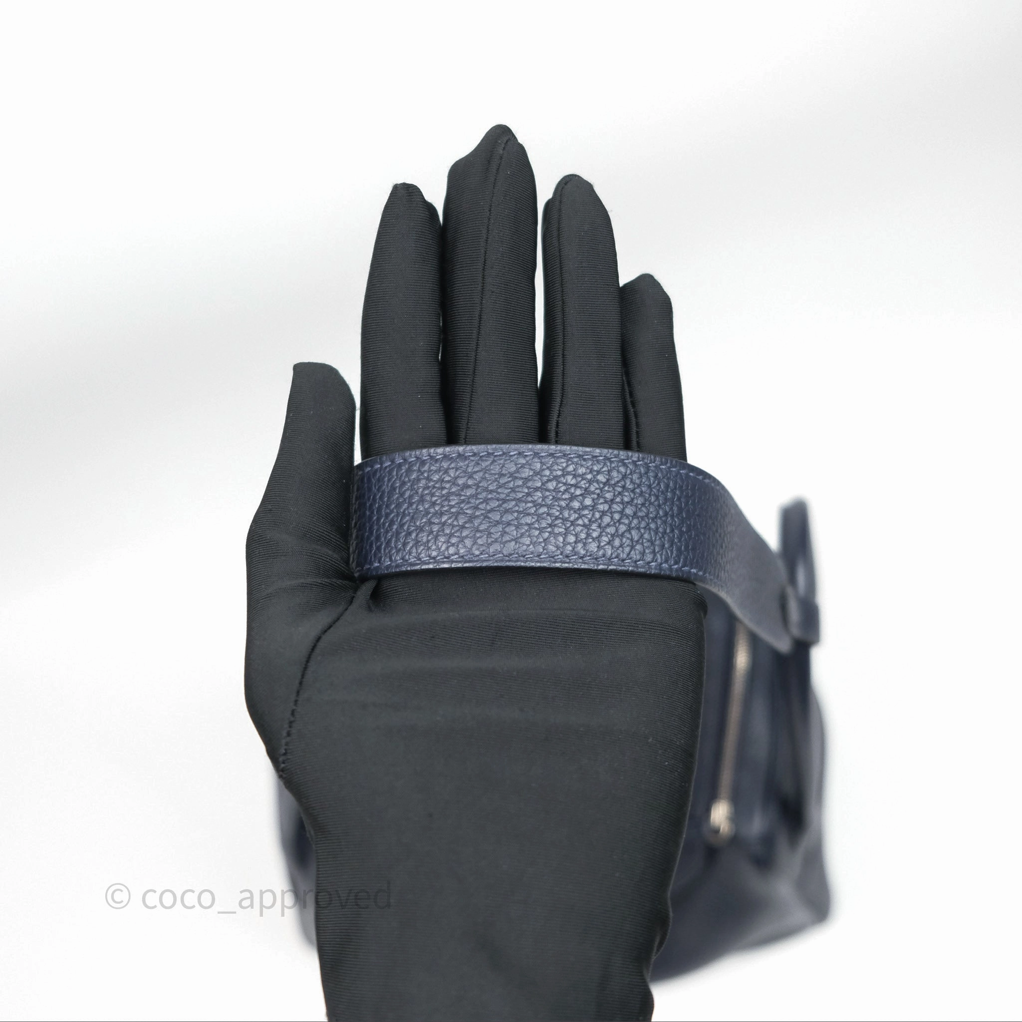 Herms Lindy 26 Bleu Nuit 2Z Clemence Palladium Hardware