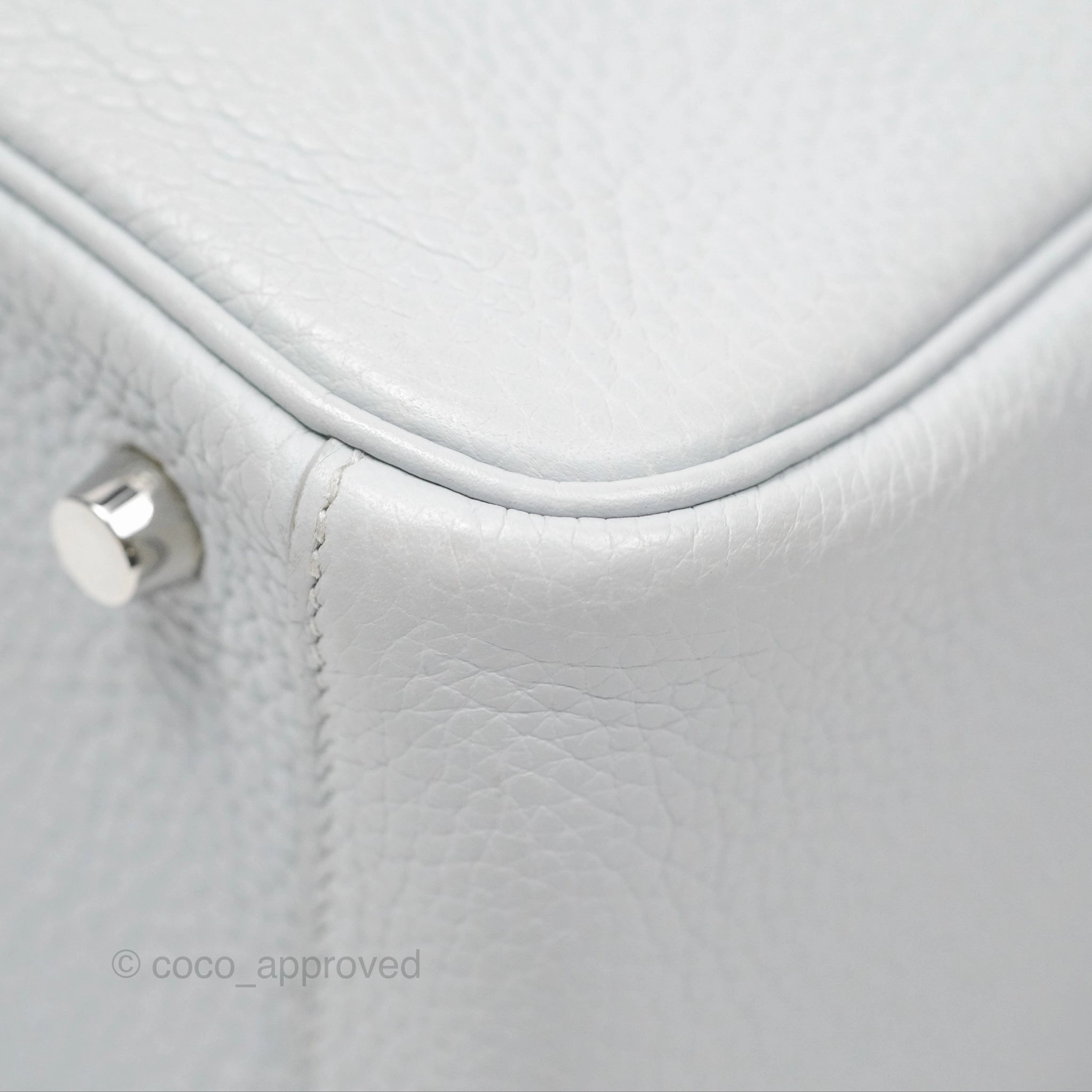 Herms Lindy 26 Blue Glacier 8U Taurillon Clemence Palladium Hardware