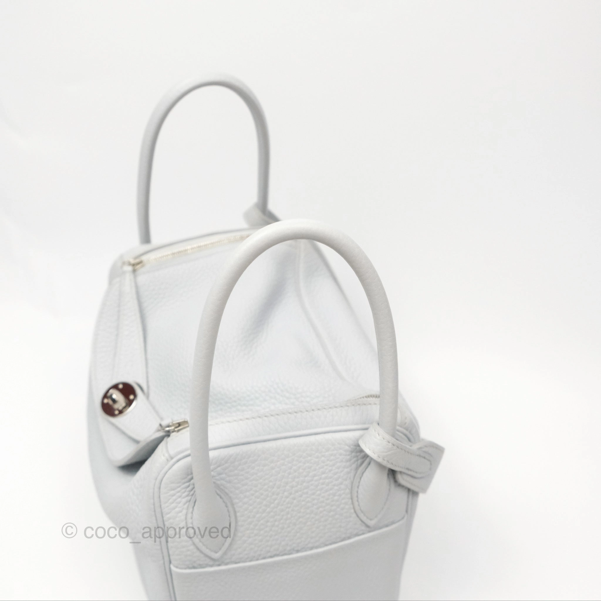 Herms Lindy 26 Blue Glacier 8U Taurillon Clemence Palladium Hardware