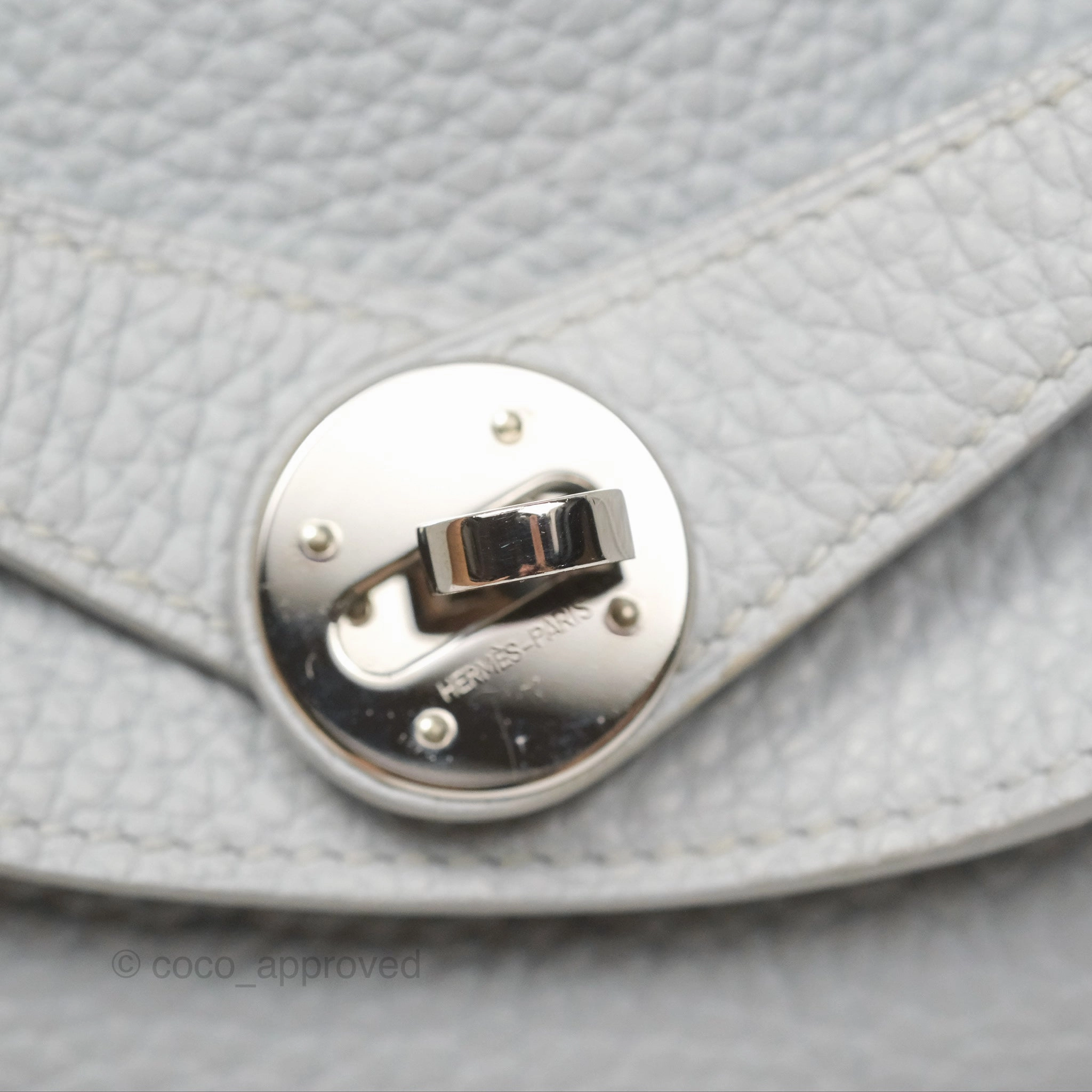 Herms Lindy 26 Blue Glacier 8U Taurillon Clemence Palladium Hardware