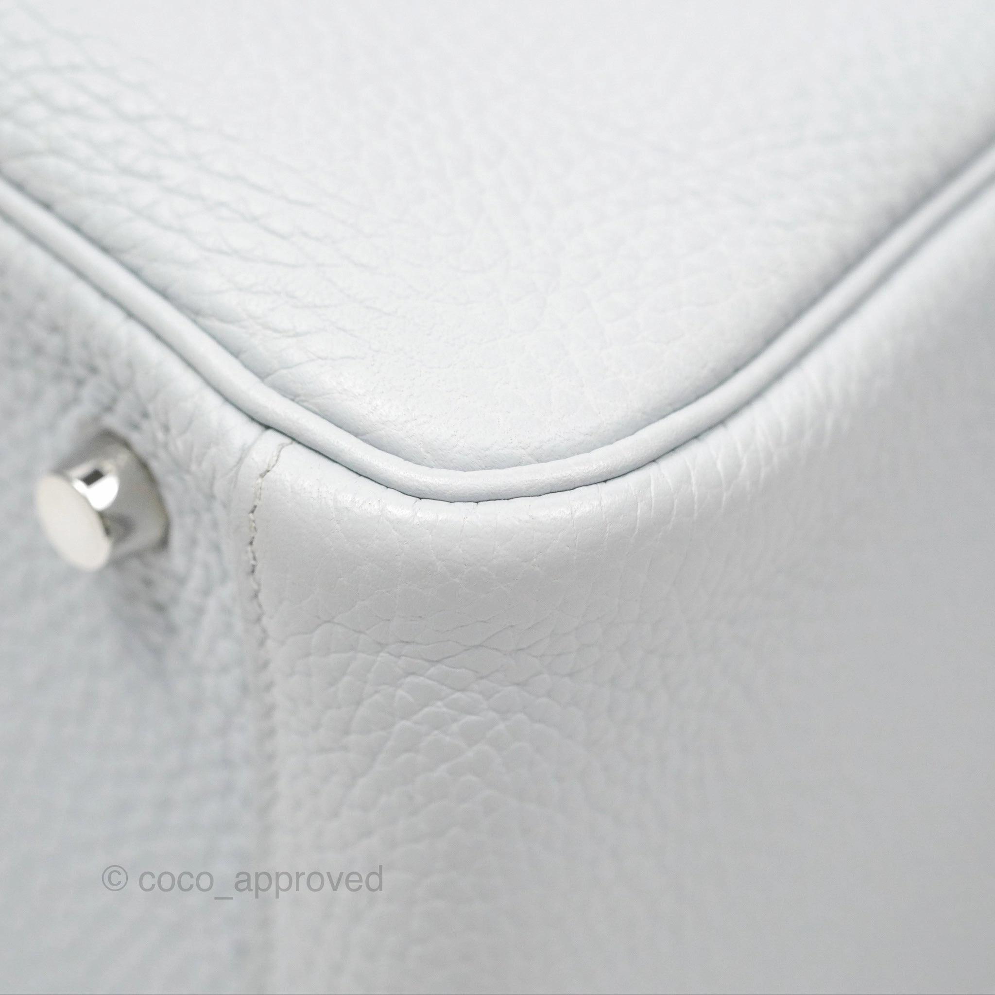 Herms Lindy 26 Blue Glacier 8U Taurillon Clemence Palladium Hardware