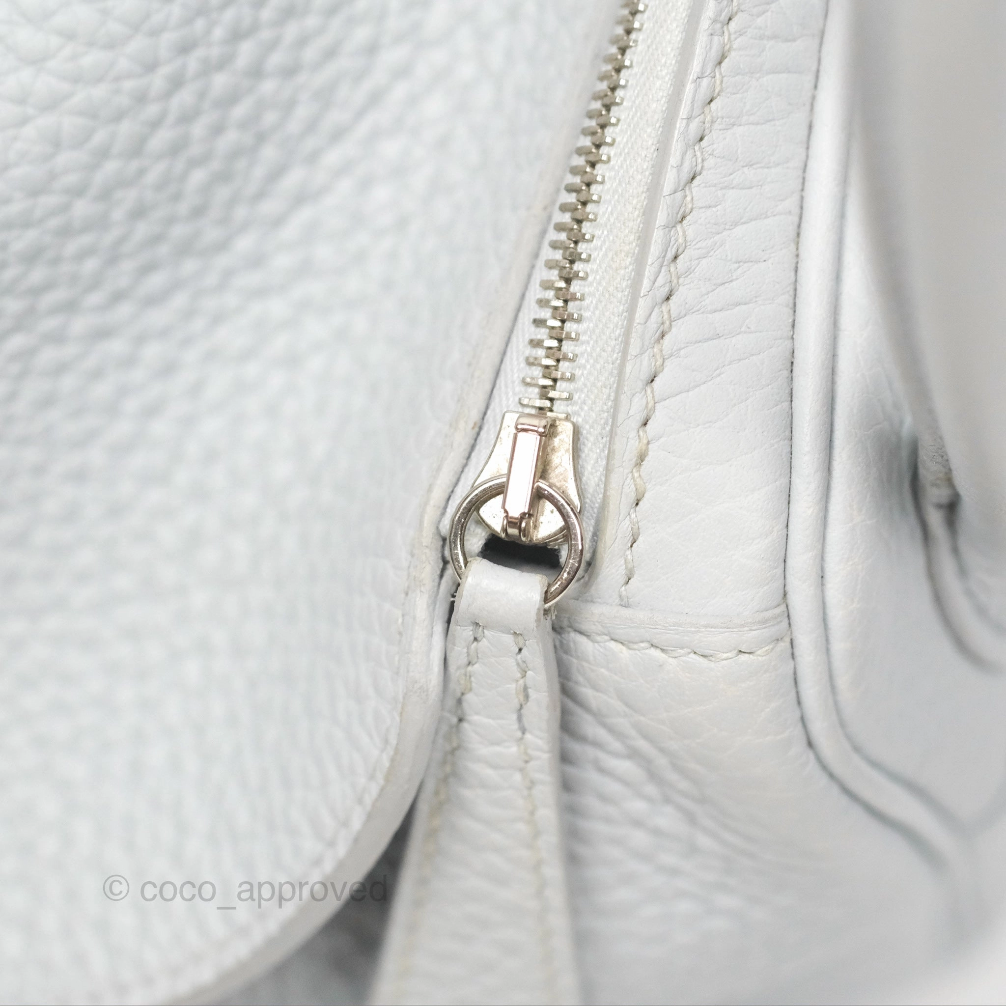 Herms Lindy 26 Blue Glacier 8U Taurillon Clemence Palladium Hardware