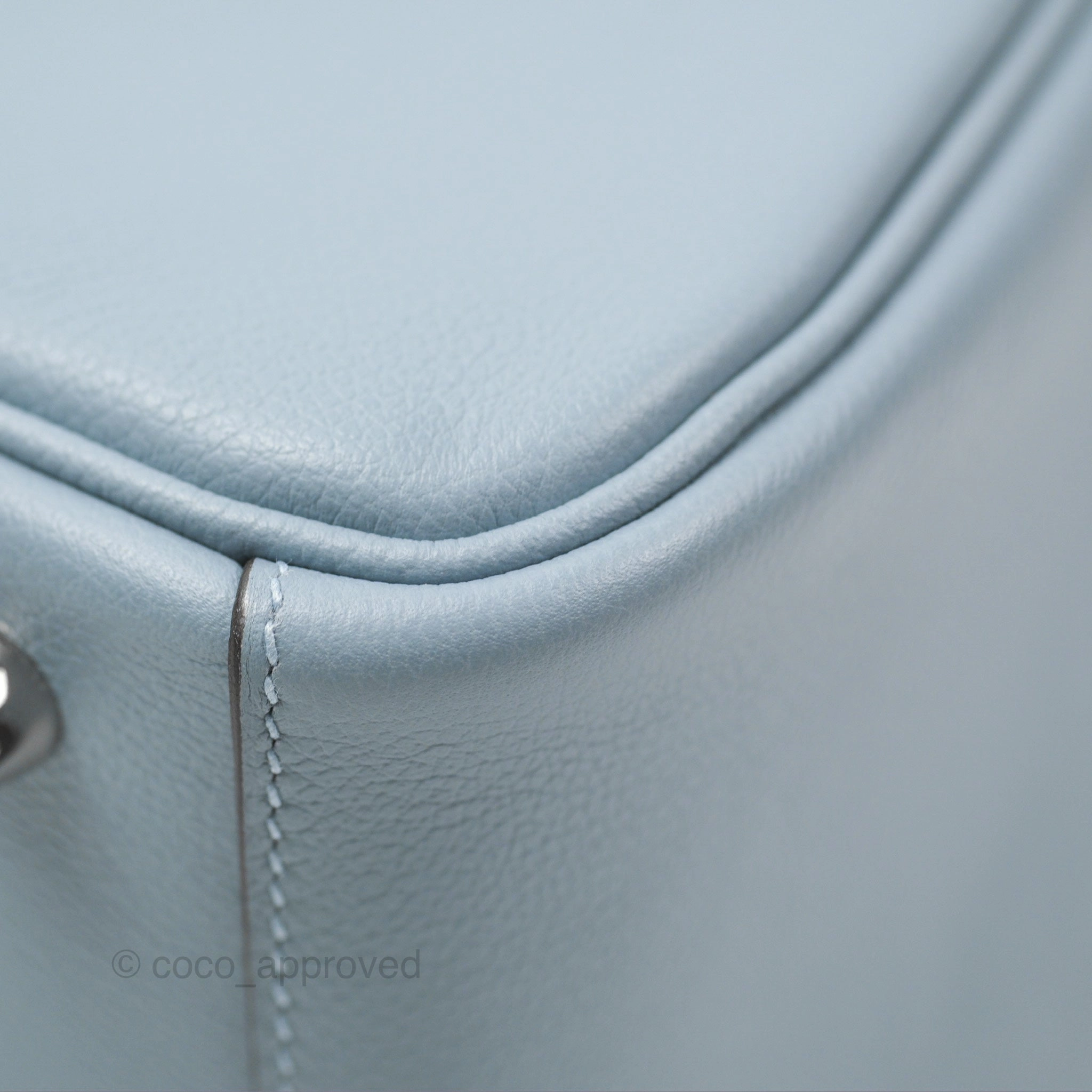 Herms Lindy 26 Blue Lin Evercolor Palladium Hardware