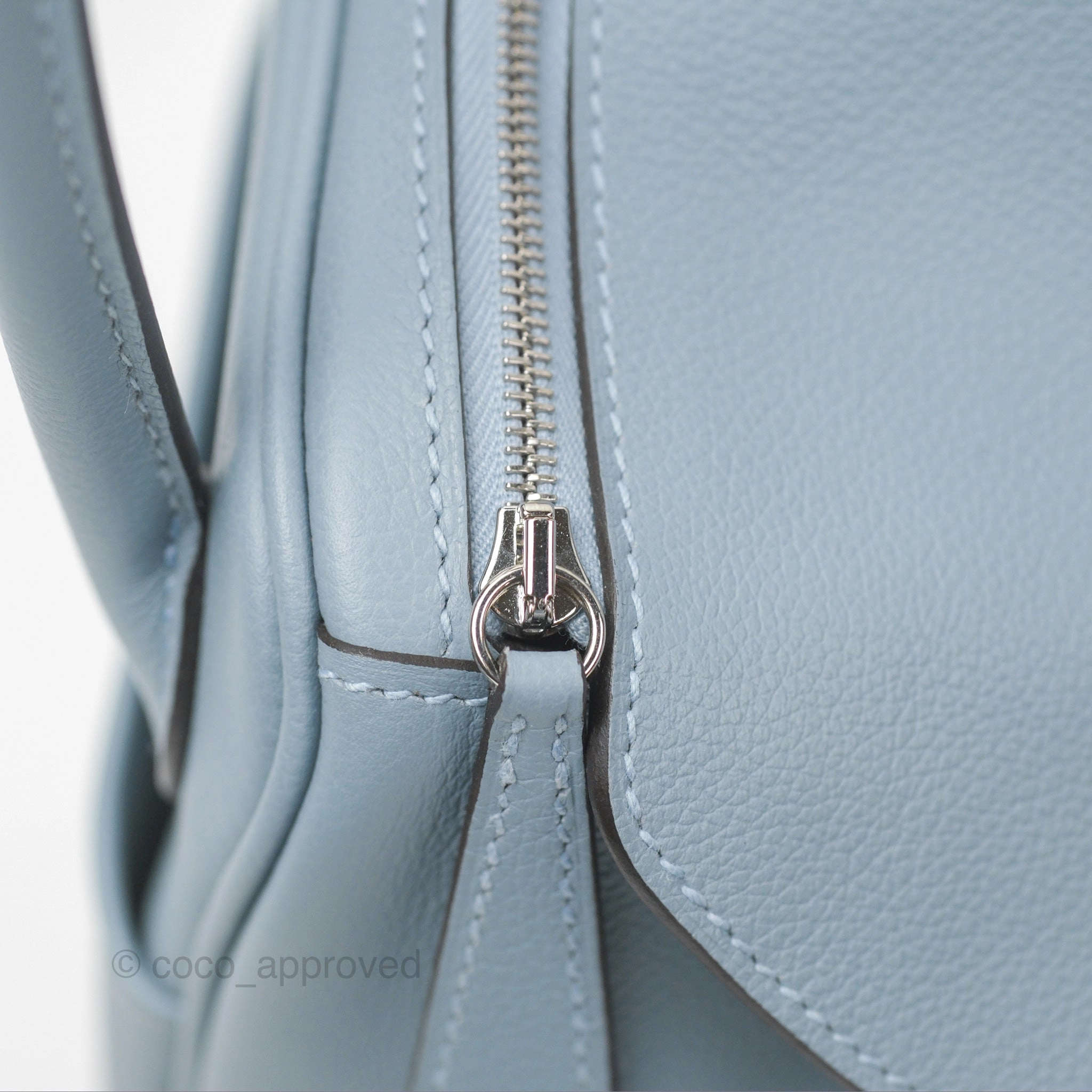 Herms Lindy 26 Blue Lin Evercolor Palladium Hardware