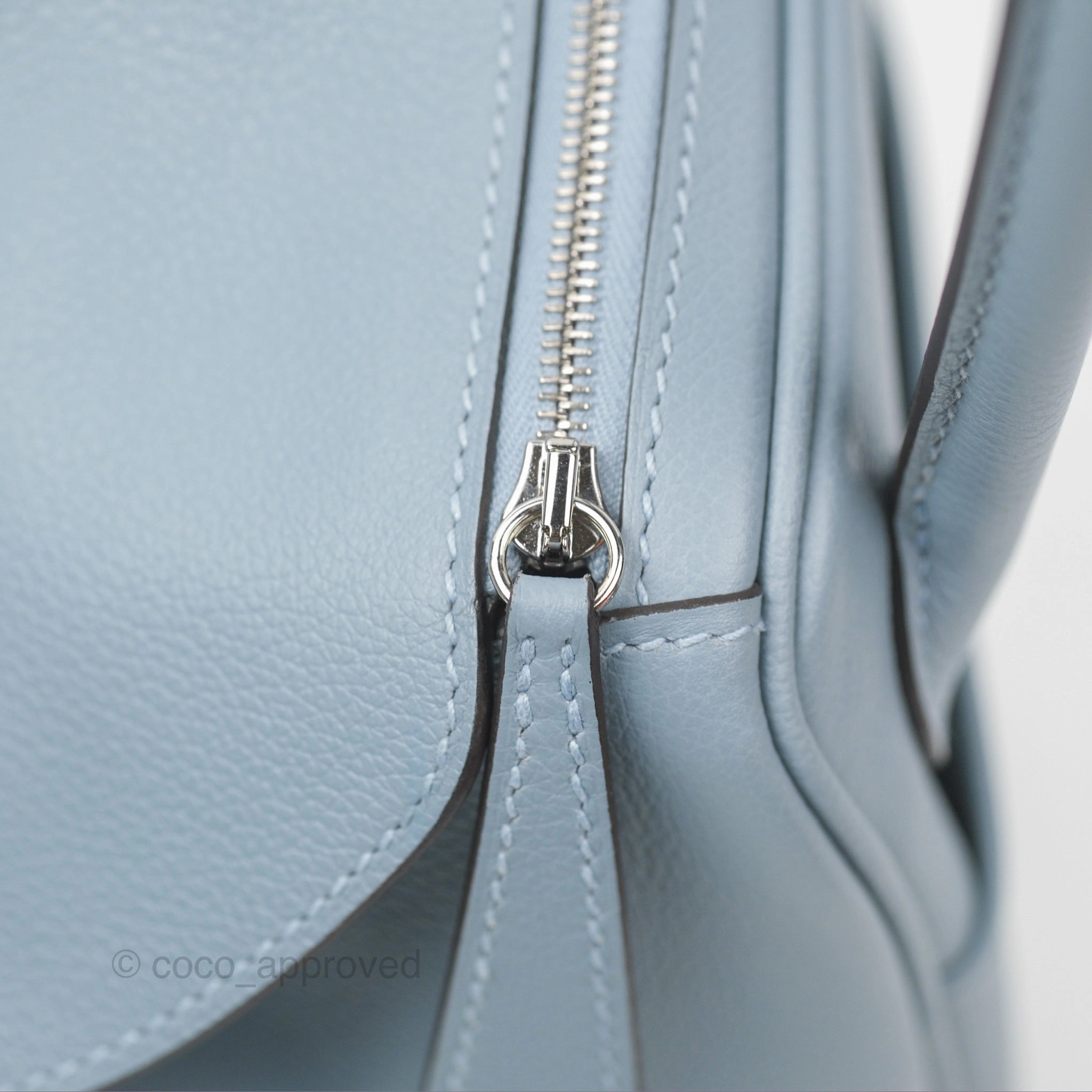 Herms Lindy 26 Blue Lin Evercolor Palladium Hardware