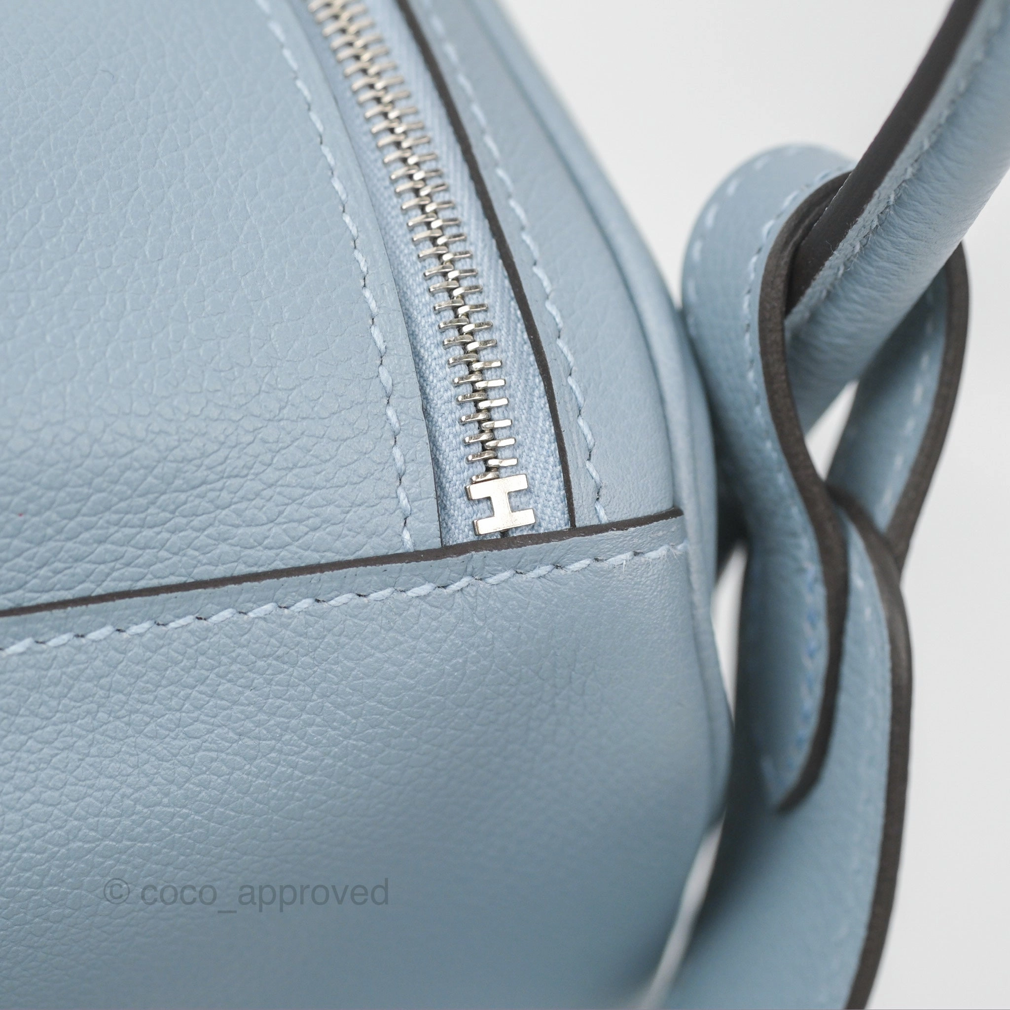 Herms Lindy 26 Blue Lin Evercolor Palladium Hardware