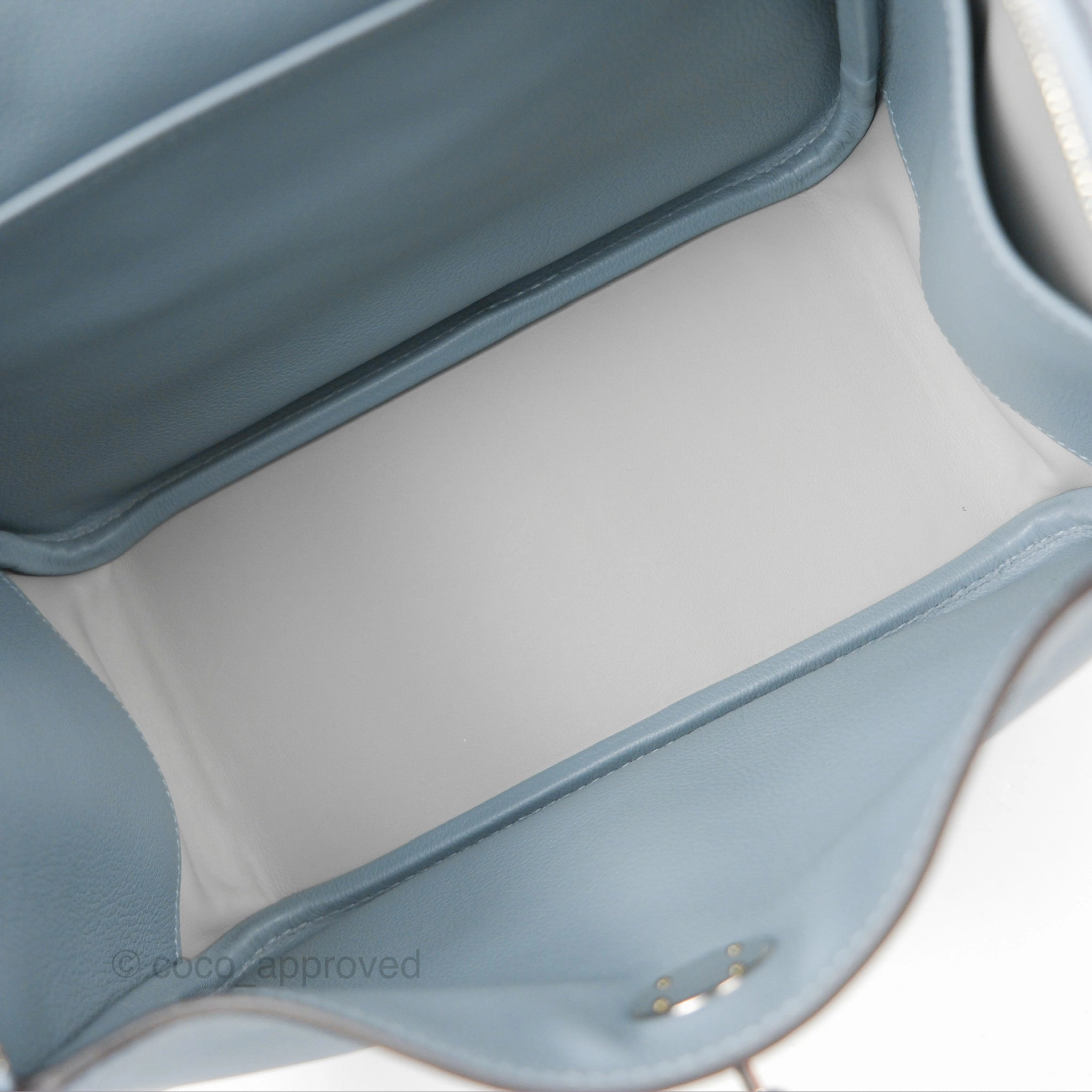 Herms Lindy 26 Blue Lin Evercolor Palladium Hardware