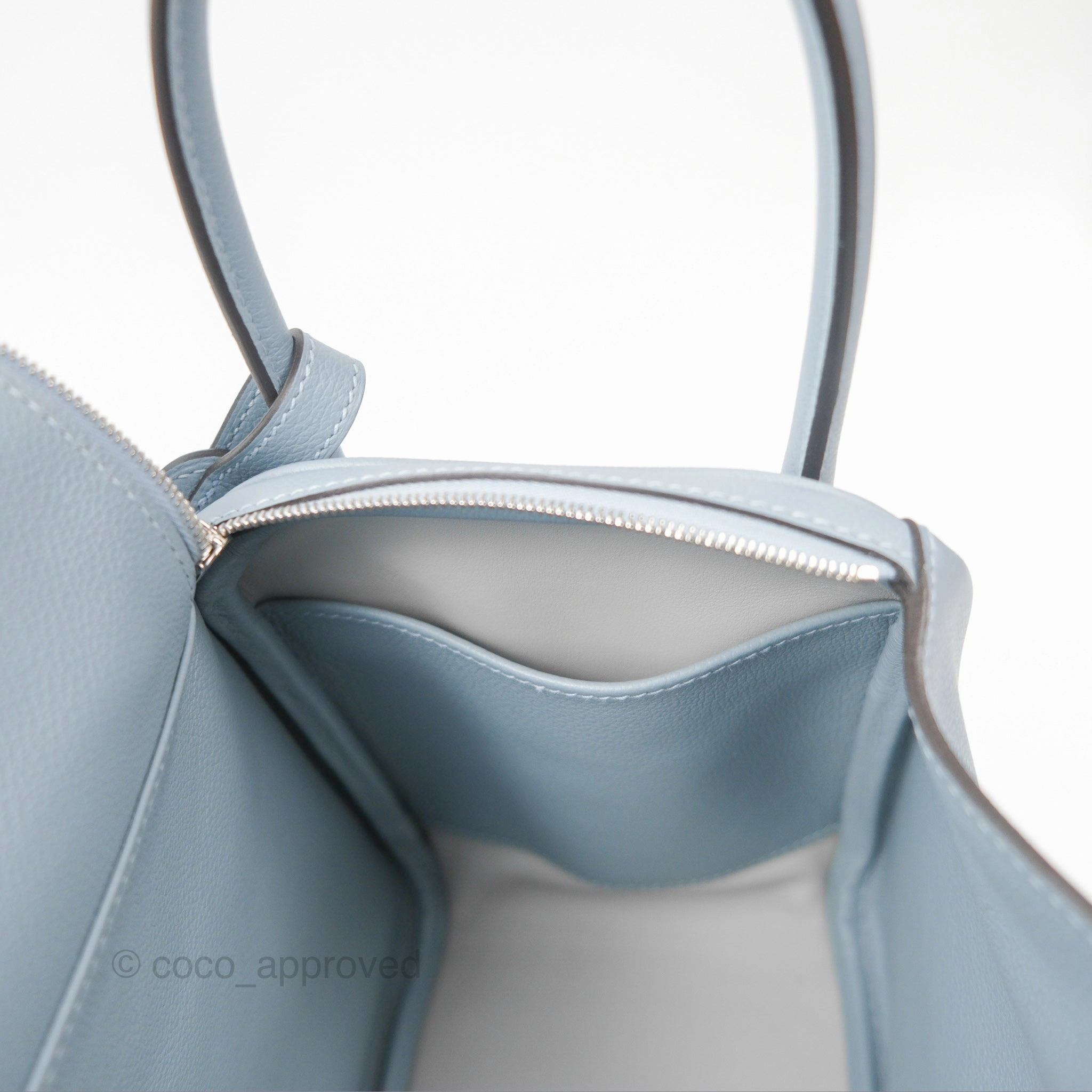Herms Lindy 26 Blue Lin Evercolor Palladium Hardware