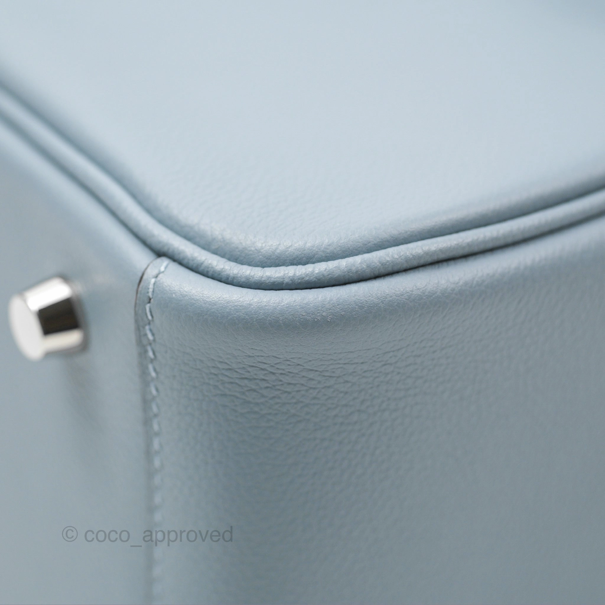 Herms Lindy 26 Blue Lin Evercolor Palladium Hardware