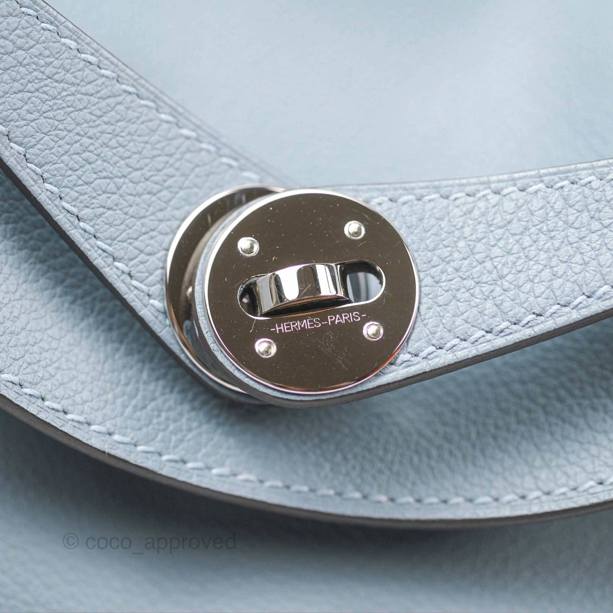 Herms Lindy 26 Blue Lin Evercolor Palladium Hardware