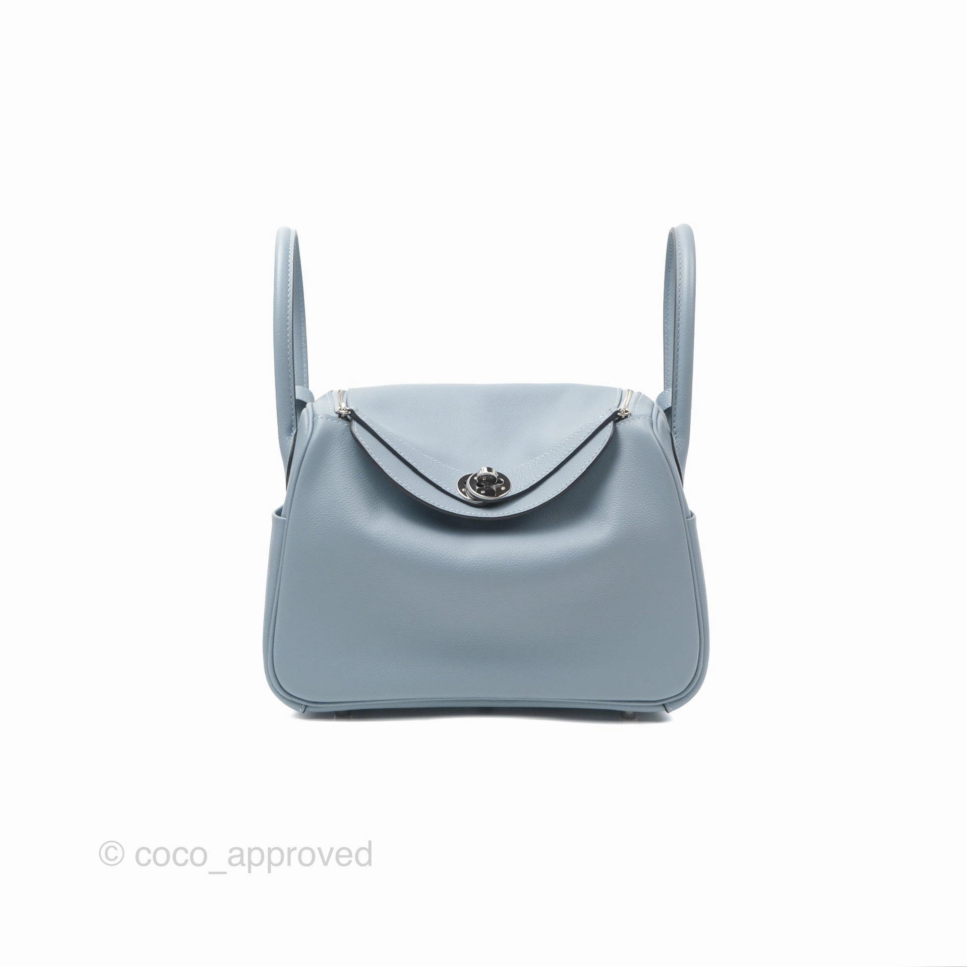 Herms Lindy 26 Blue Lin Evercolor Palladium Hardware