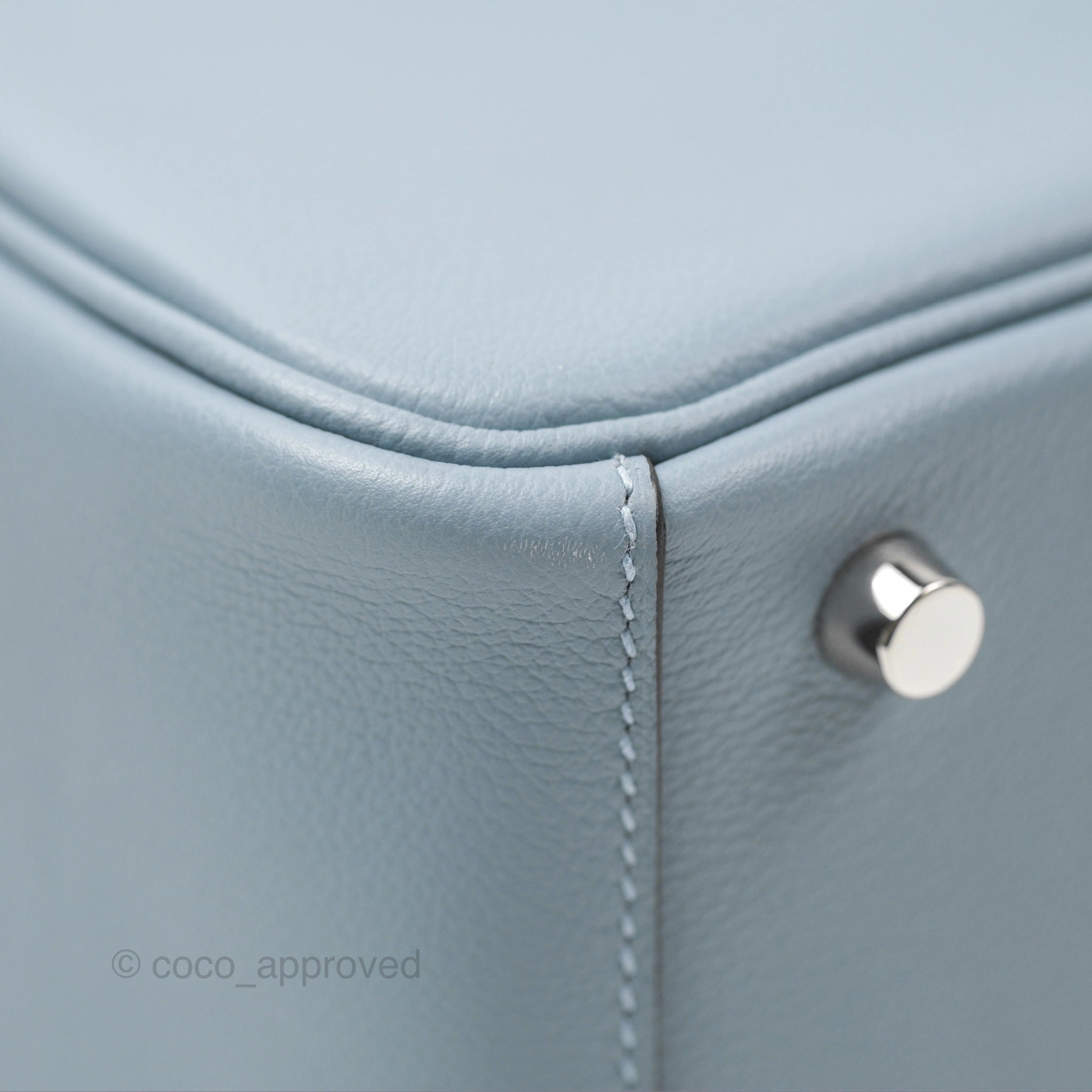 Herms Lindy 26 Blue Lin Evercolor Palladium Hardware