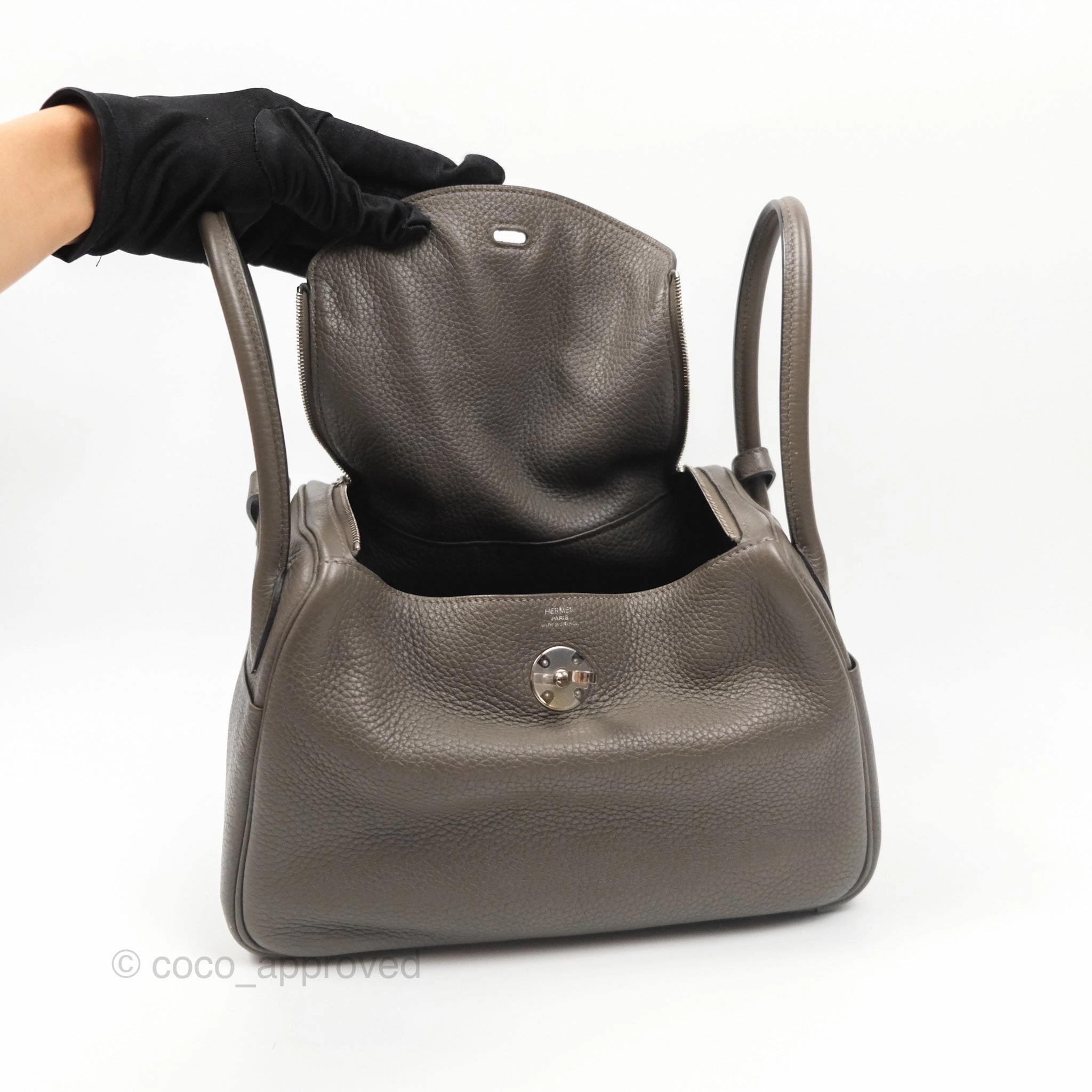 Herms Lindy 26 Etain 8F Clemence Palladium Hardware