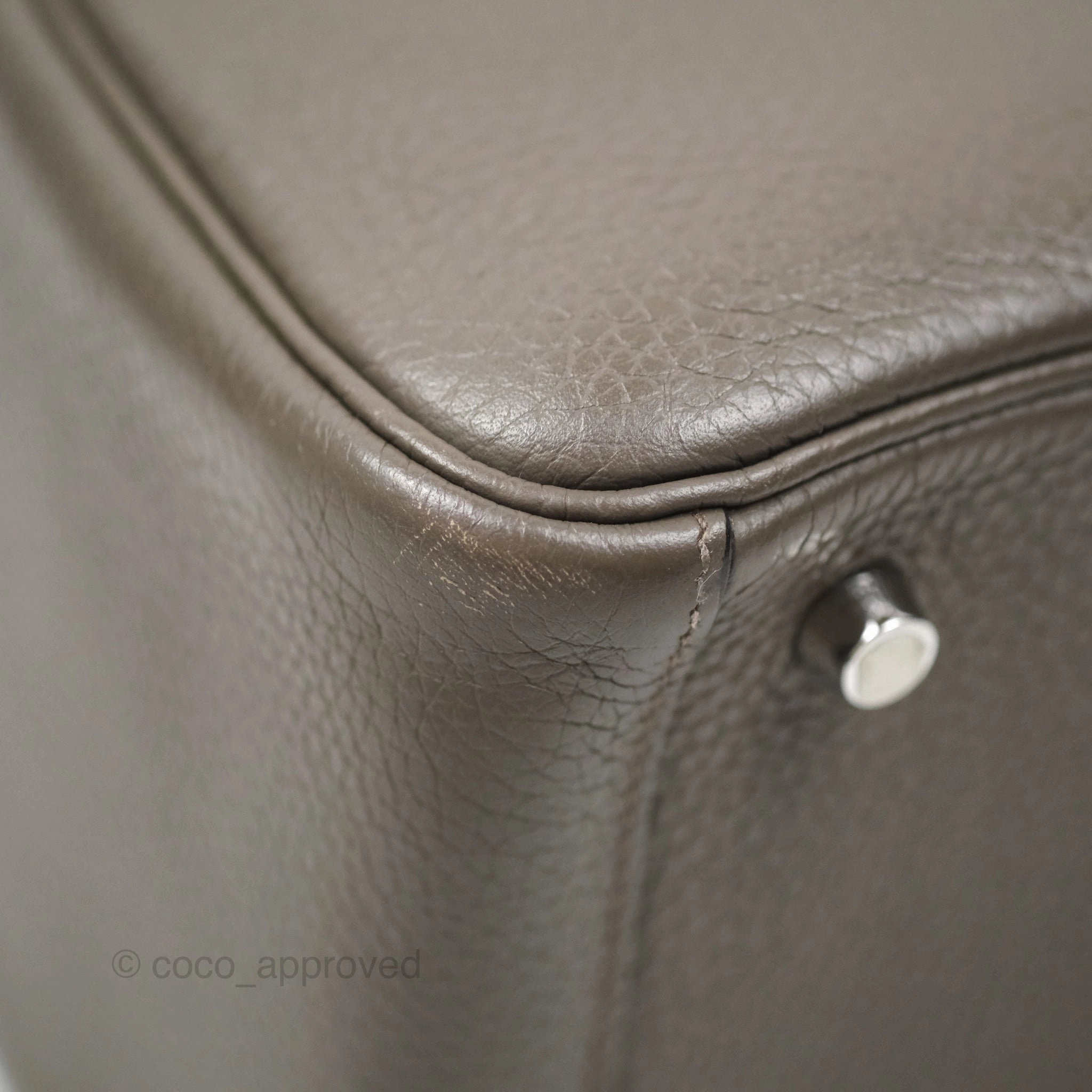 Herms Lindy 26 Etain 8F Clemence Palladium Hardware