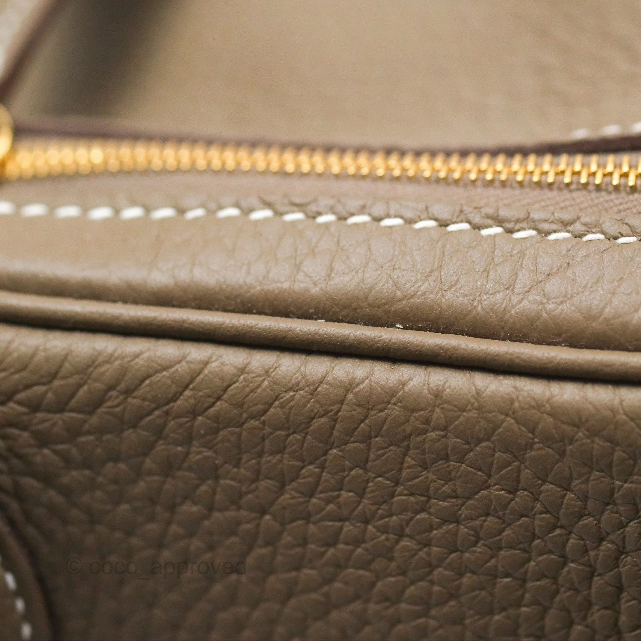 Herms Lindy 26 Etoupe Clemence Gold Hardware