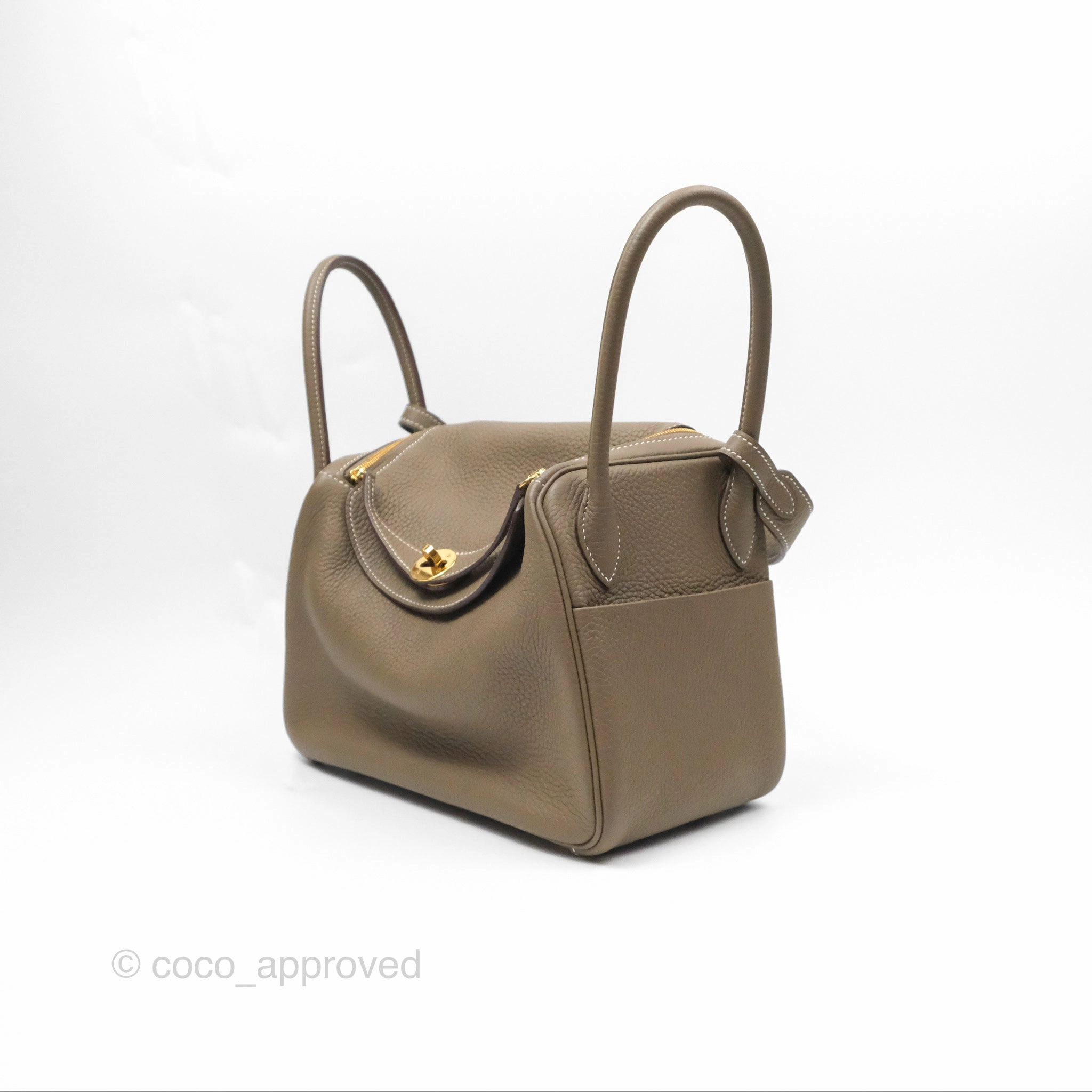 Herms Lindy 26 Etoupe Clemence Gold Hardware