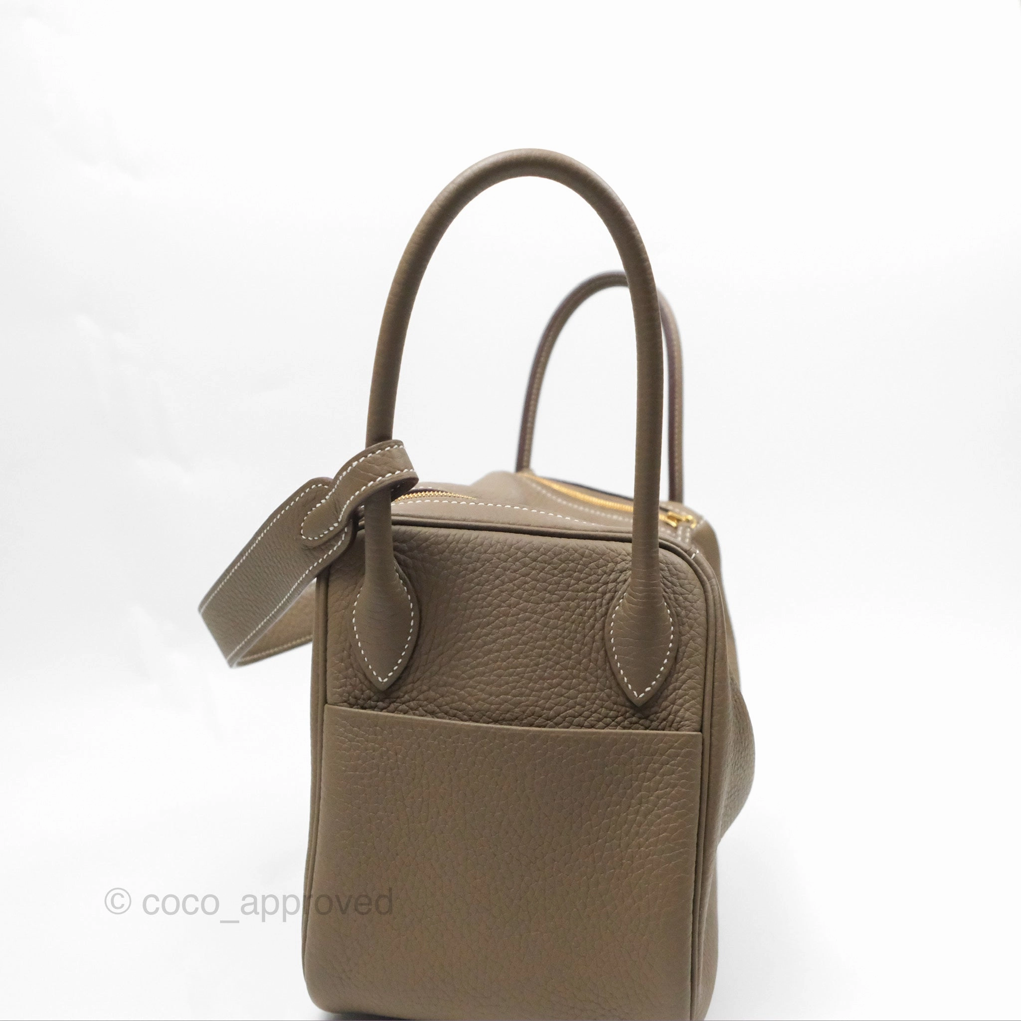 Herms Lindy 26 Etoupe Clemence Gold Hardware