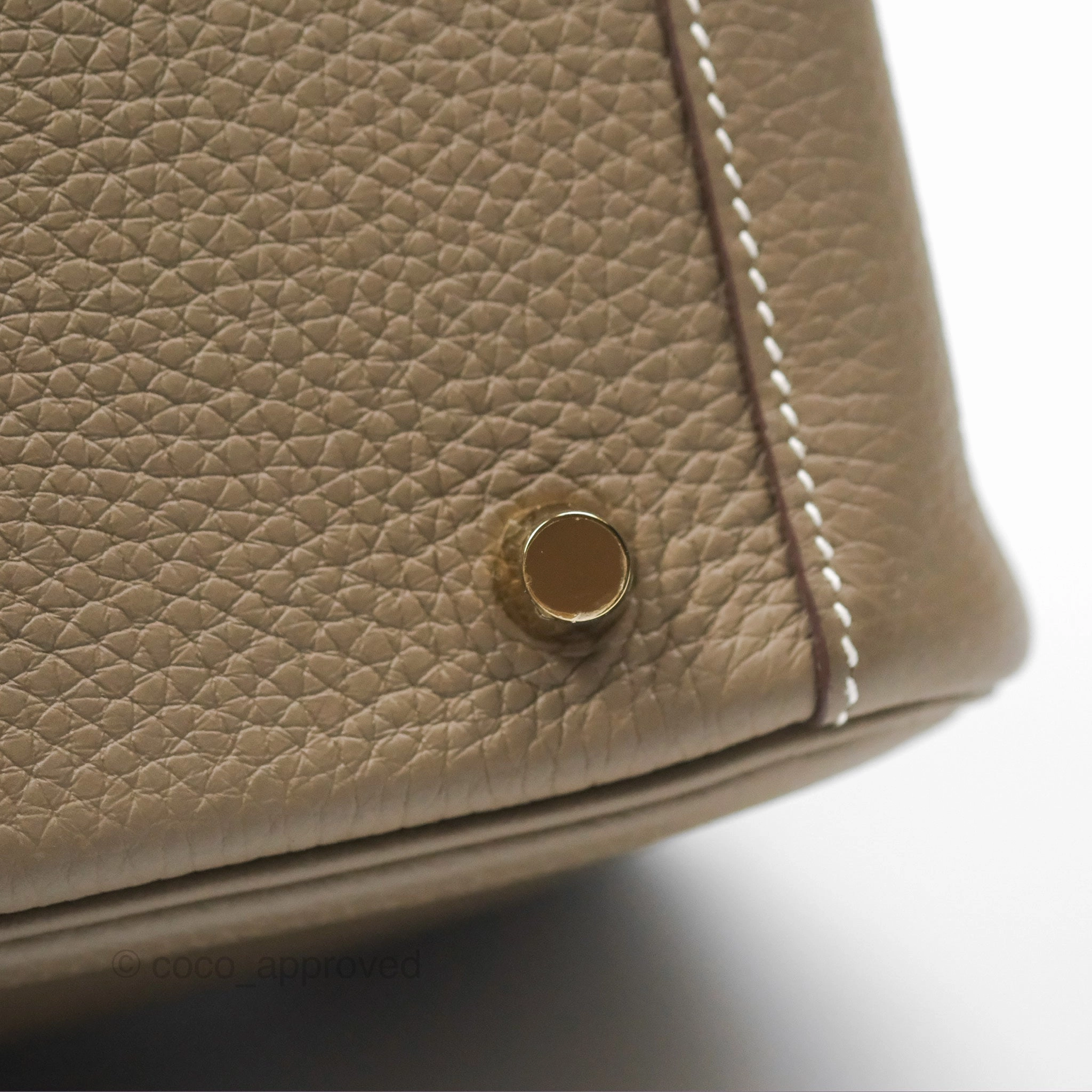 Herms Lindy 26 Etoupe Clemence Gold Hardware