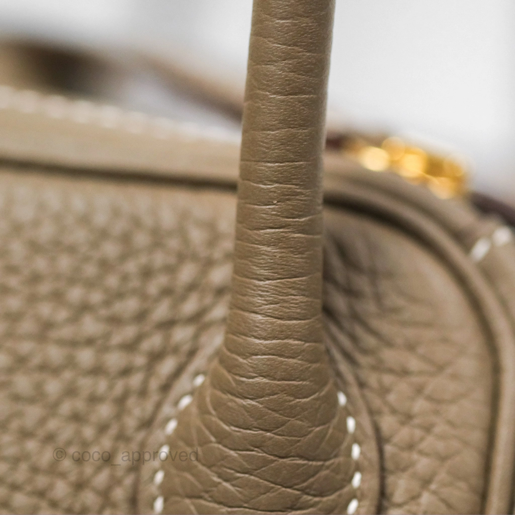 Herms Lindy 26 Etoupe Clemence Gold Hardware