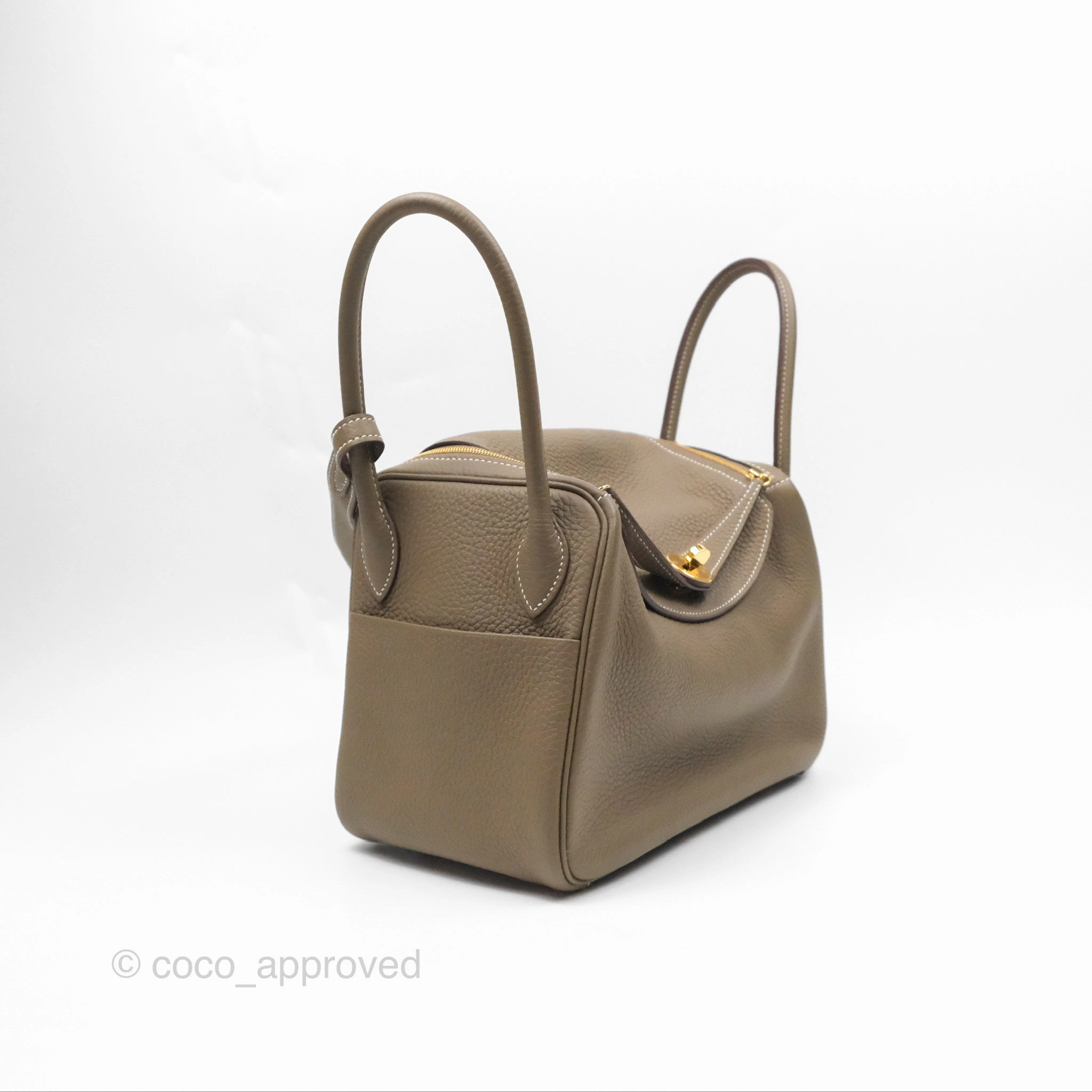 Herms Lindy 26 Etoupe Clemence Gold Hardware