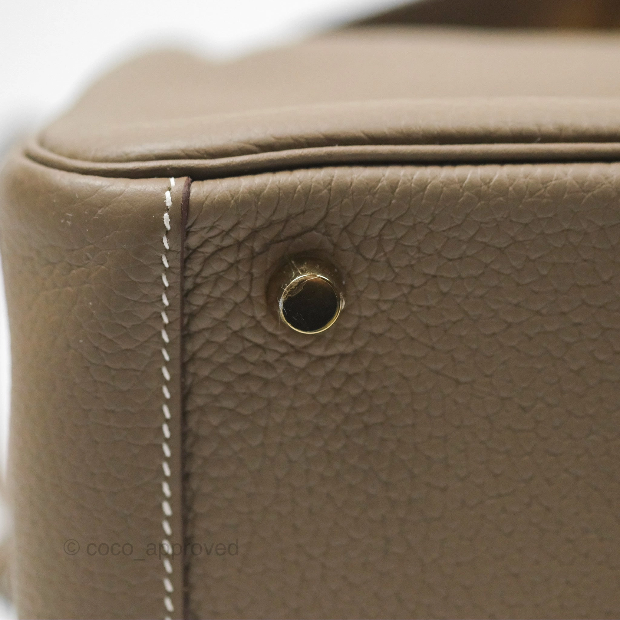 Herms Lindy 26 Etoupe Clemence Gold Hardware