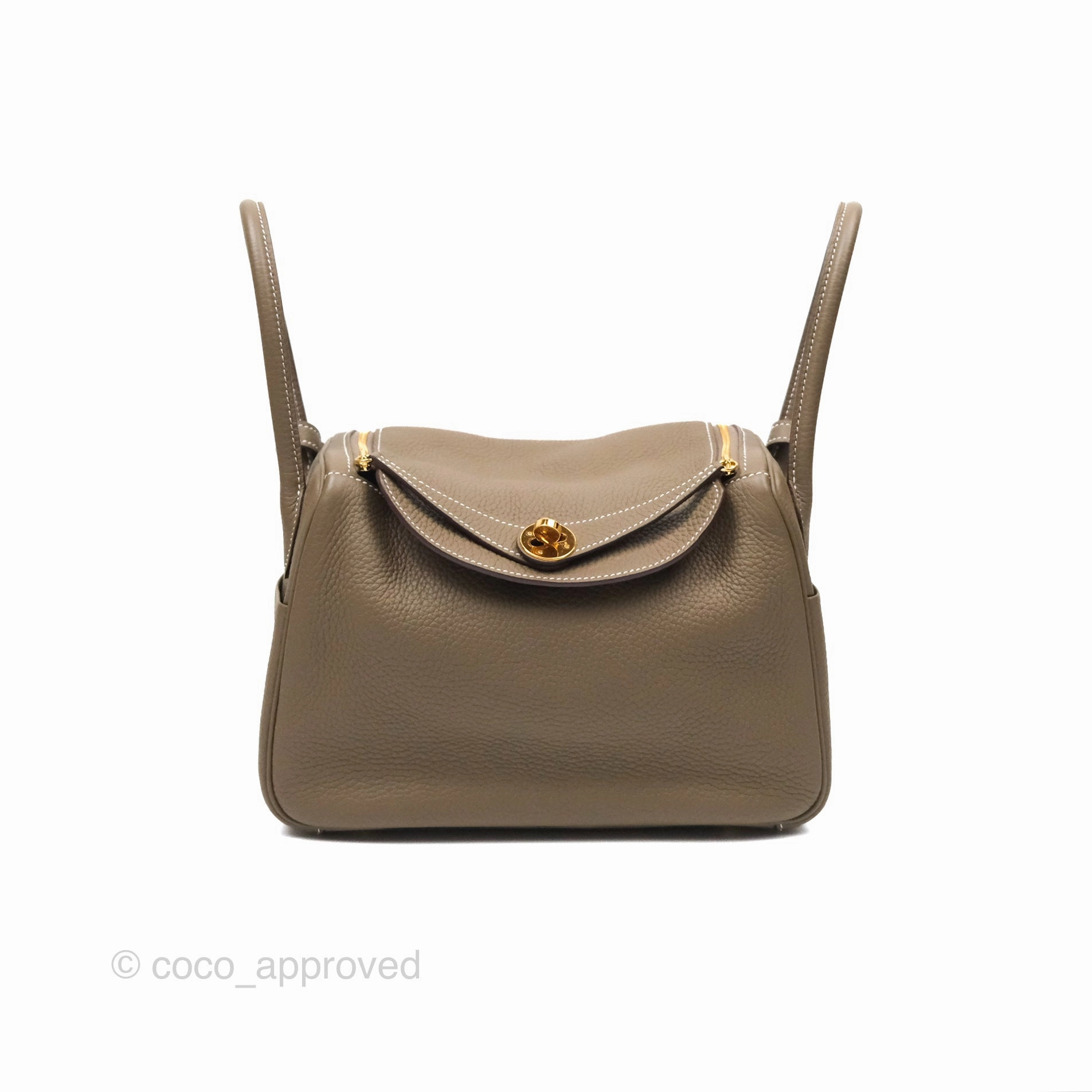 Herms Lindy 26 Etoupe Clemence Gold Hardware
