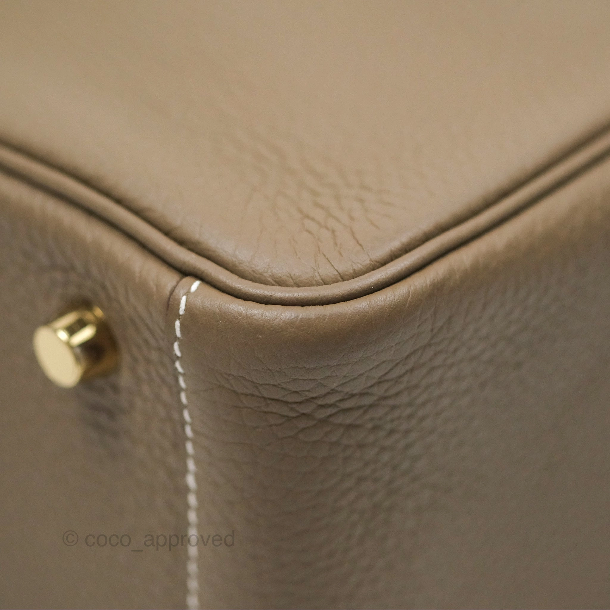 Herms Lindy 26 Etoupe Clemence Gold Hardware