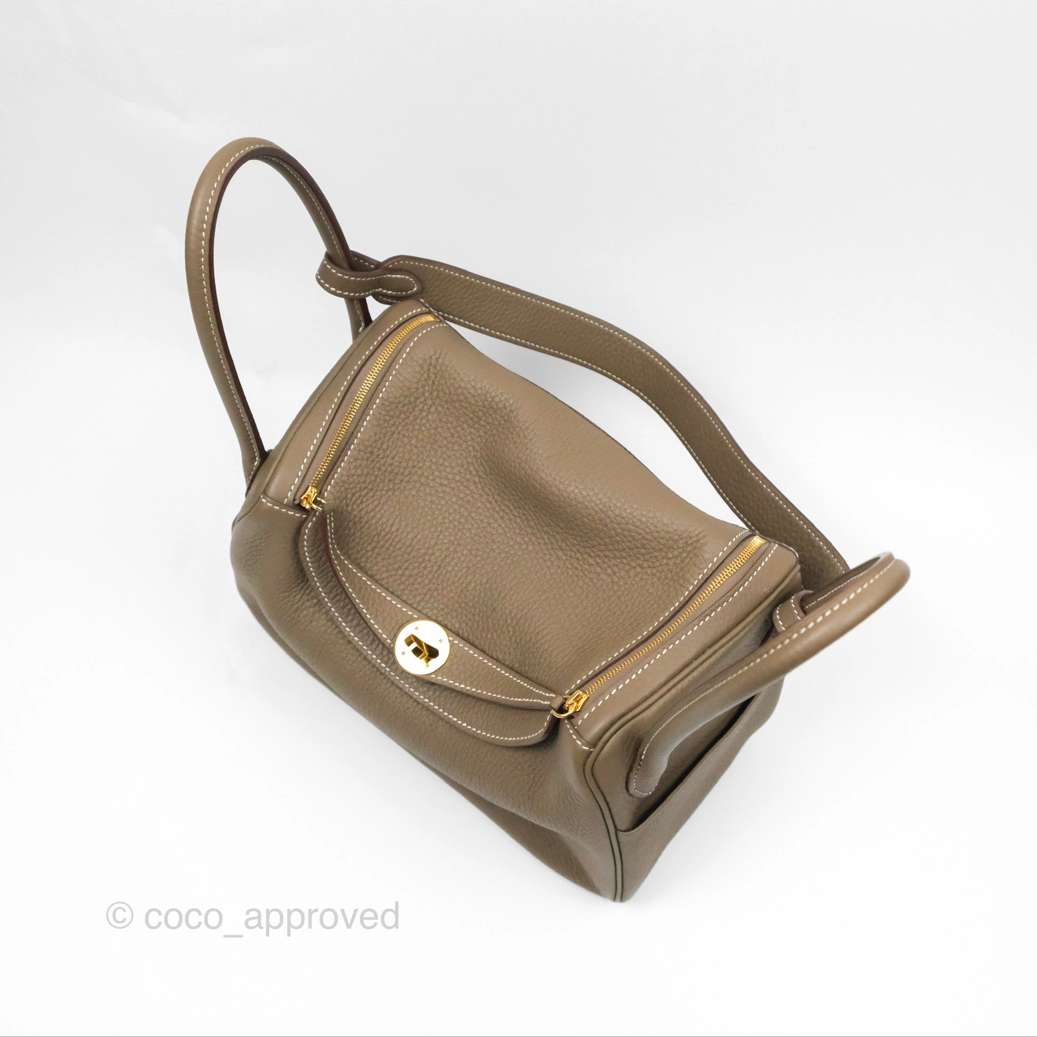 Herms Lindy 26 Etoupe Clemence Gold Hardware