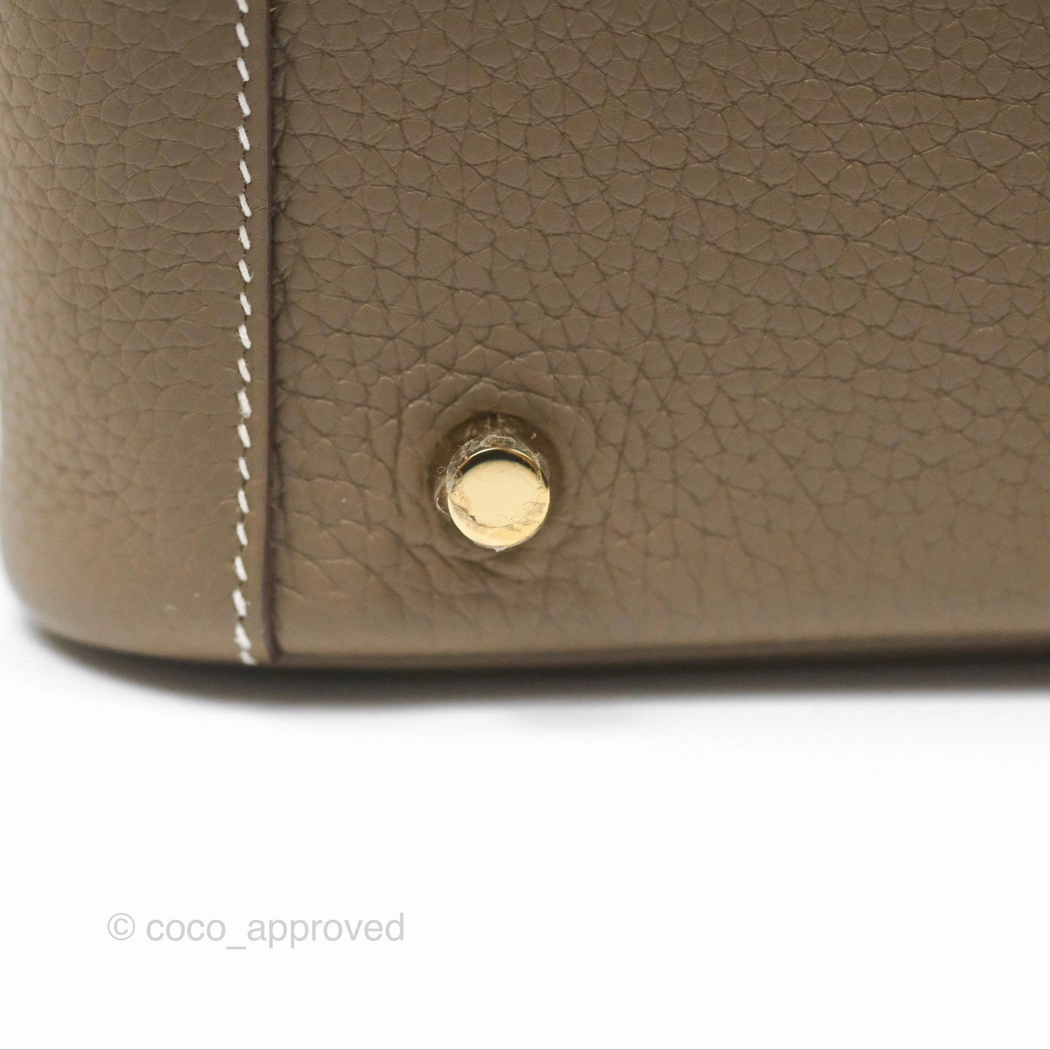Herms Lindy 26 Etoupe Clemence Gold Hardware