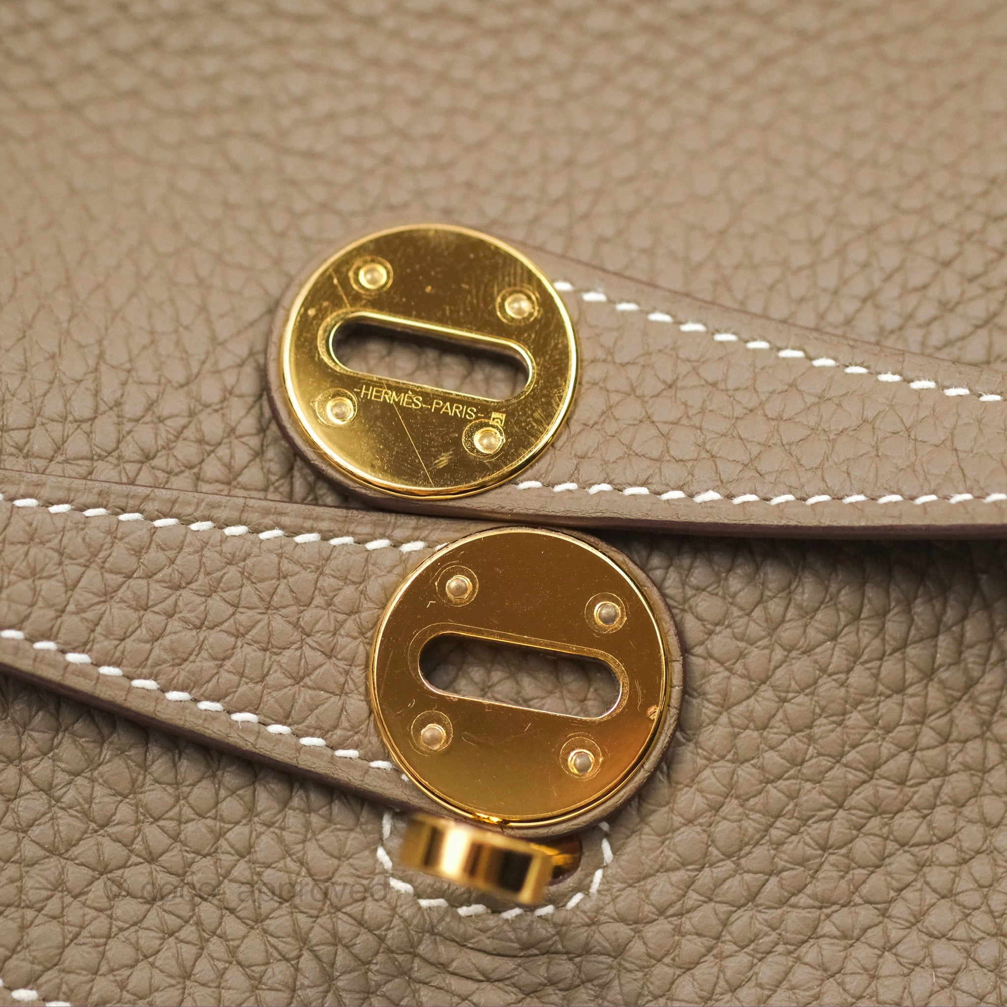 Herms Lindy 26 Etoupe Clemence Gold Hardware