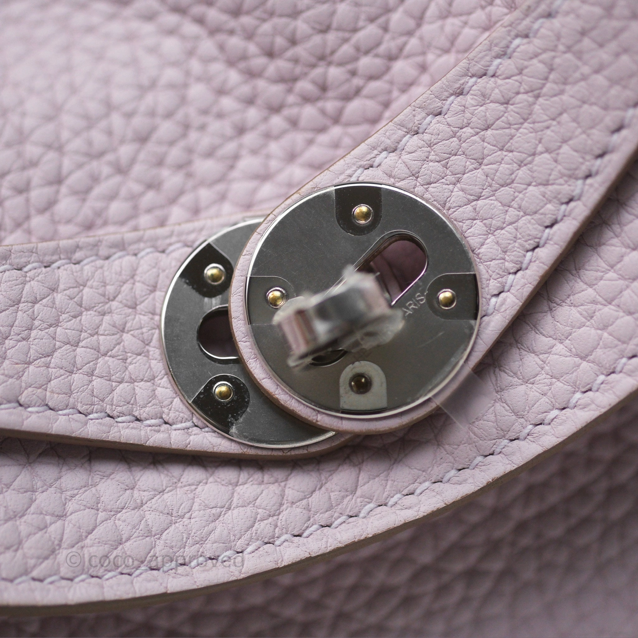 Herms Lindy 26 Mauve Pale 09 Clemence Palladium Hardware